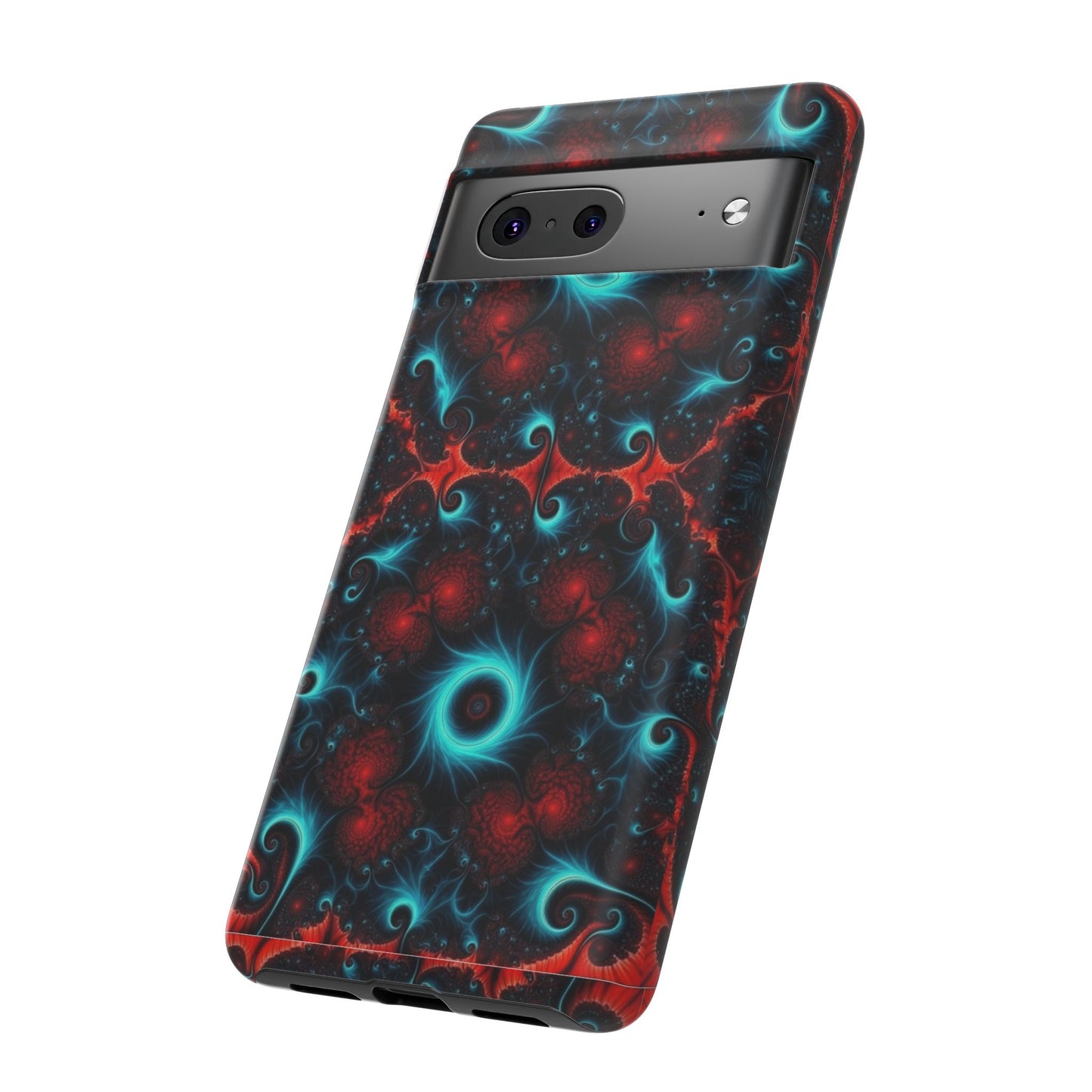 Phone Case matte — Neon Fractal Galaxy Protective Tough Case