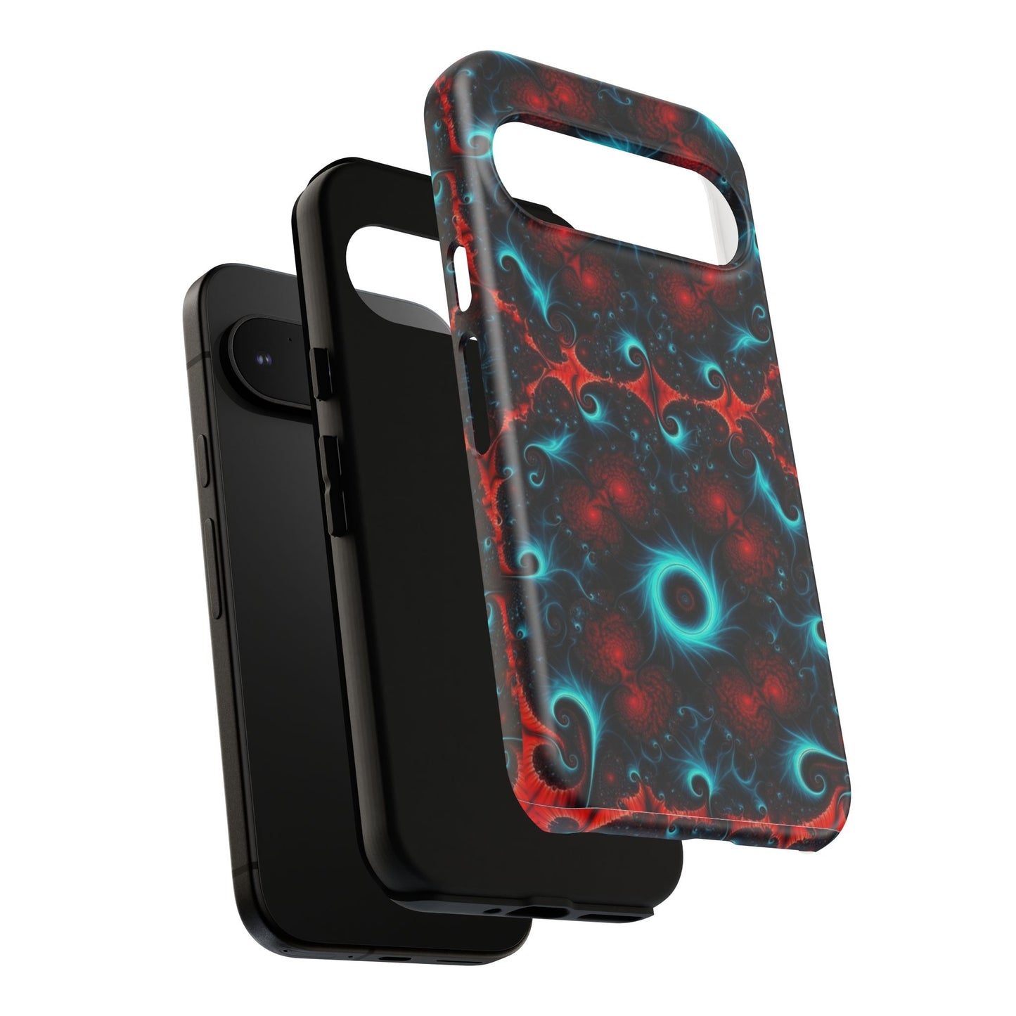 Phone Case matte — Neon Fractal Galaxy Protective Tough Case