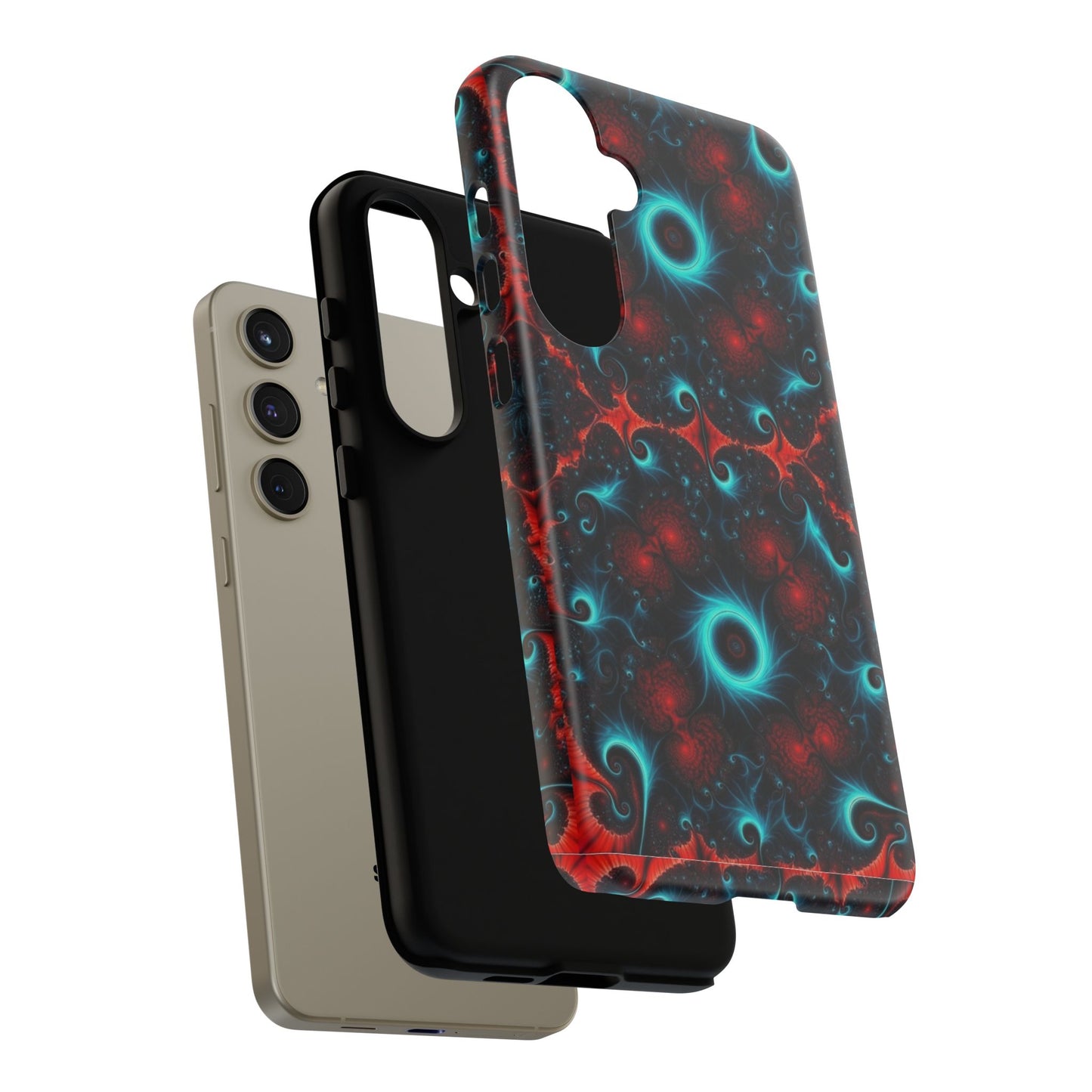Phone Case matte — Neon Fractal Galaxy Protective Tough Case