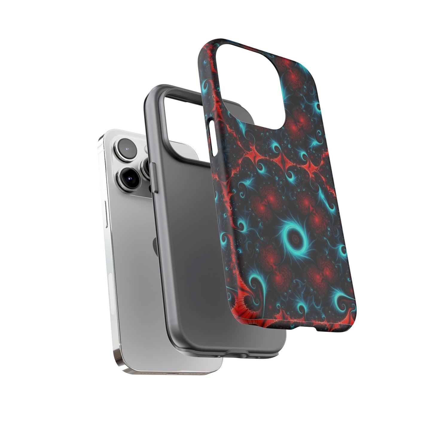 Phone Case matte — Neon Fractal Galaxy Protective Tough Case