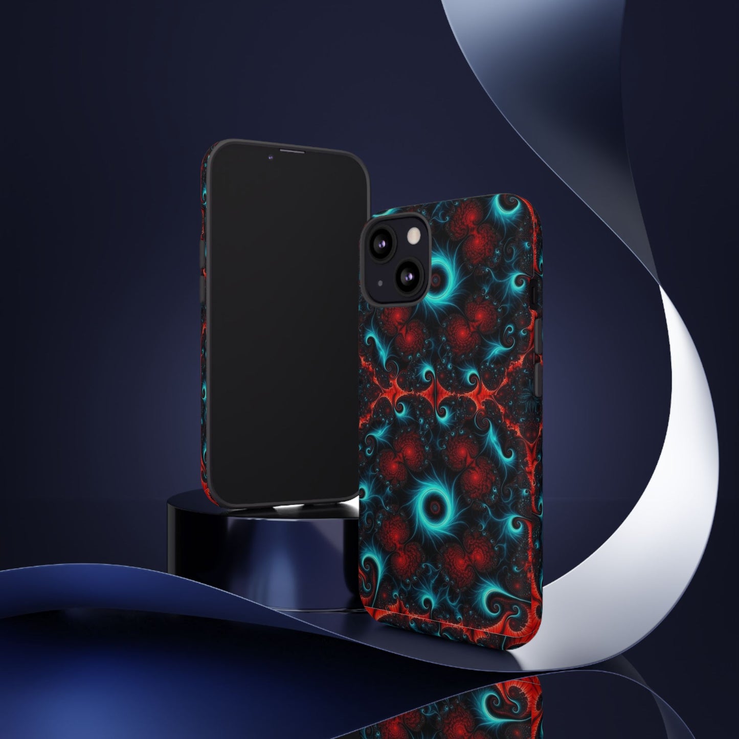 Phone Case matte — Neon Fractal Galaxy Protective Tough Case