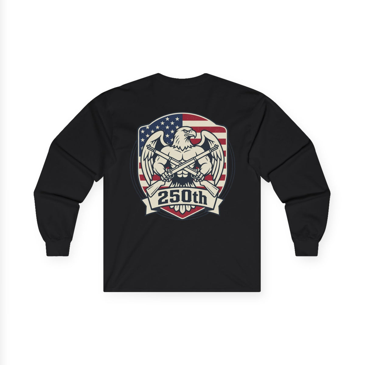 Americas 250th Anniversary long sleeve T-shirt, Buff Eagle