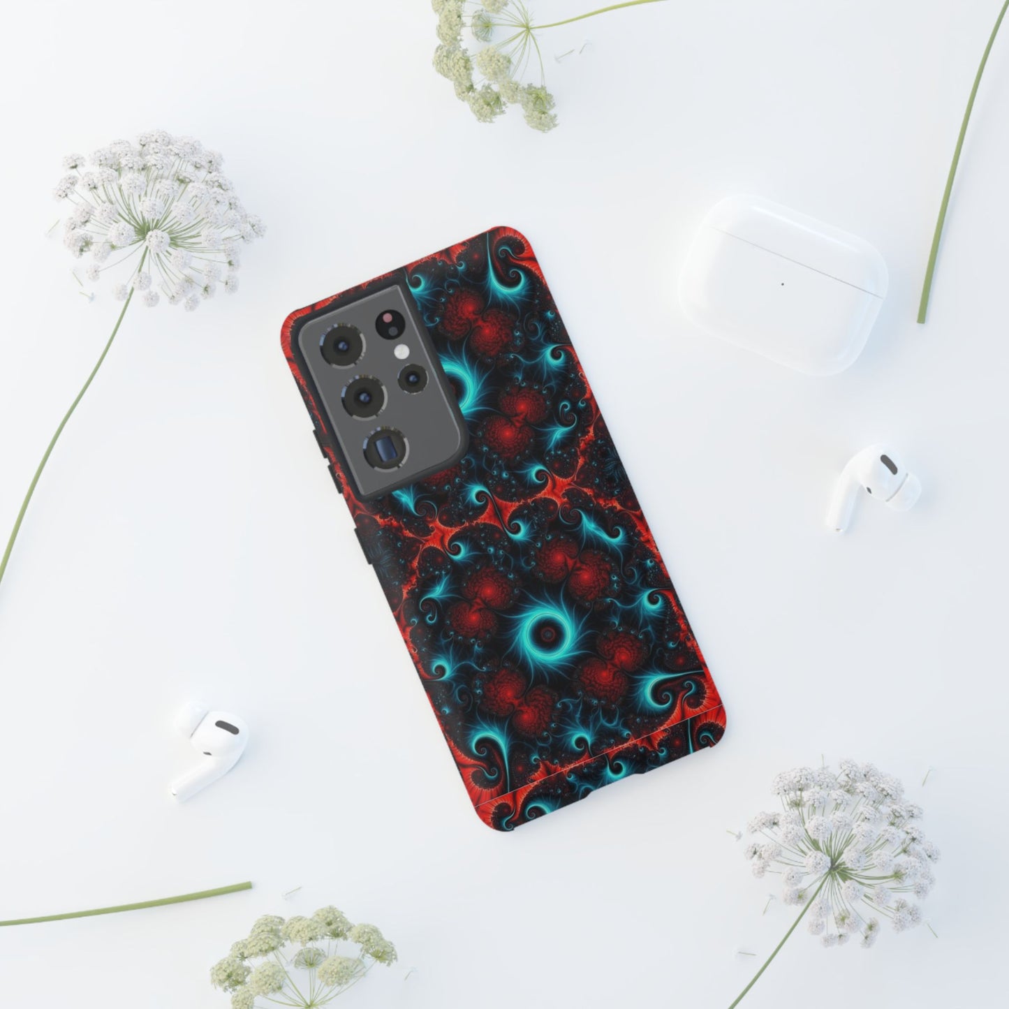 Phone Case matte — Neon Fractal Galaxy Protective Tough Case