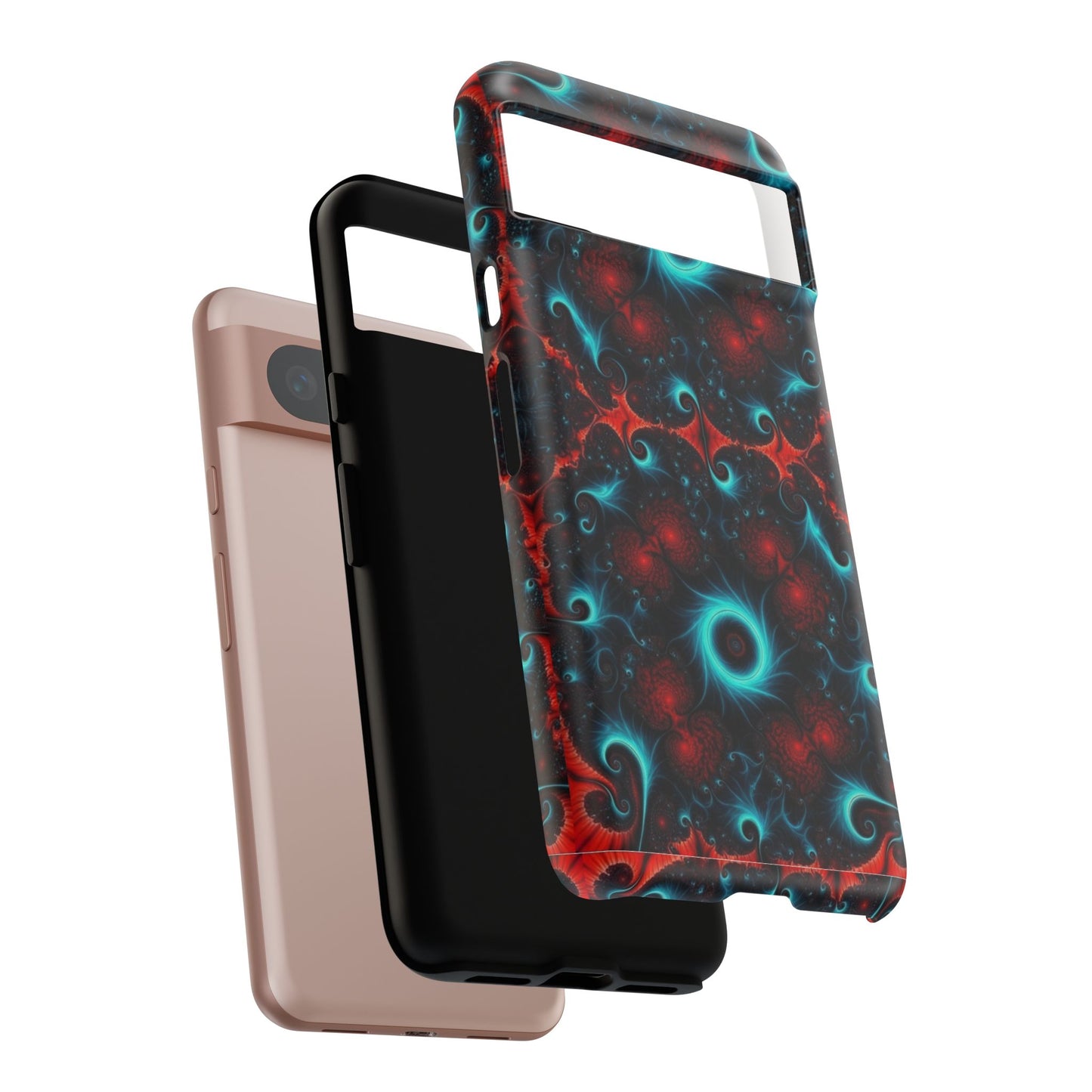 Phone Case matte — Neon Fractal Galaxy Protective Tough Case