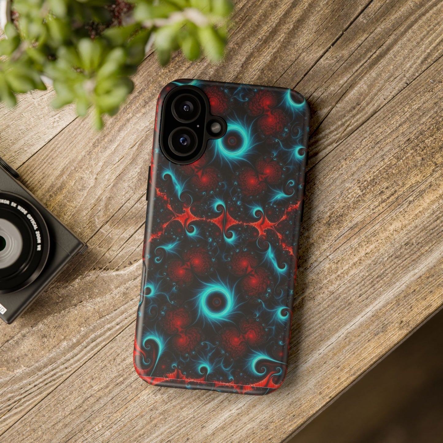 Phone Case matte — Neon Fractal Galaxy Protective Tough Case
