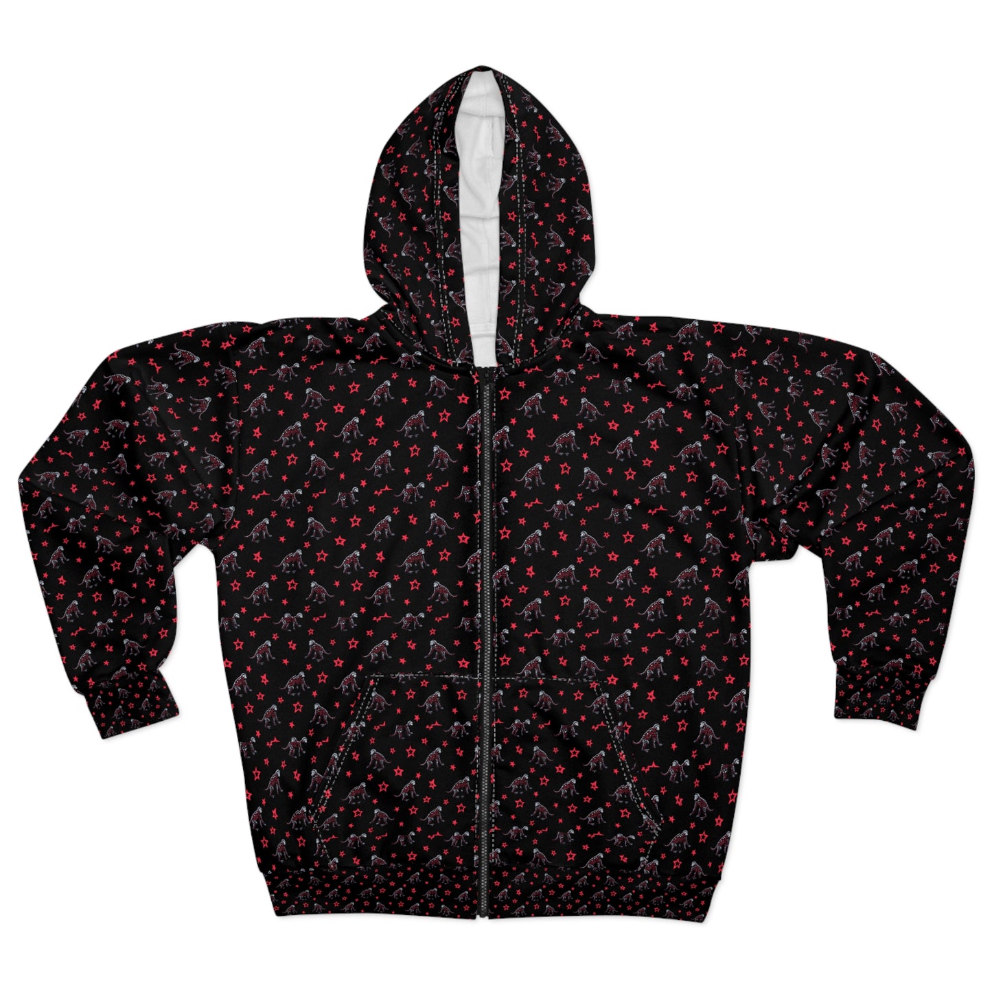 Cool monkey pattern, black with little stars.