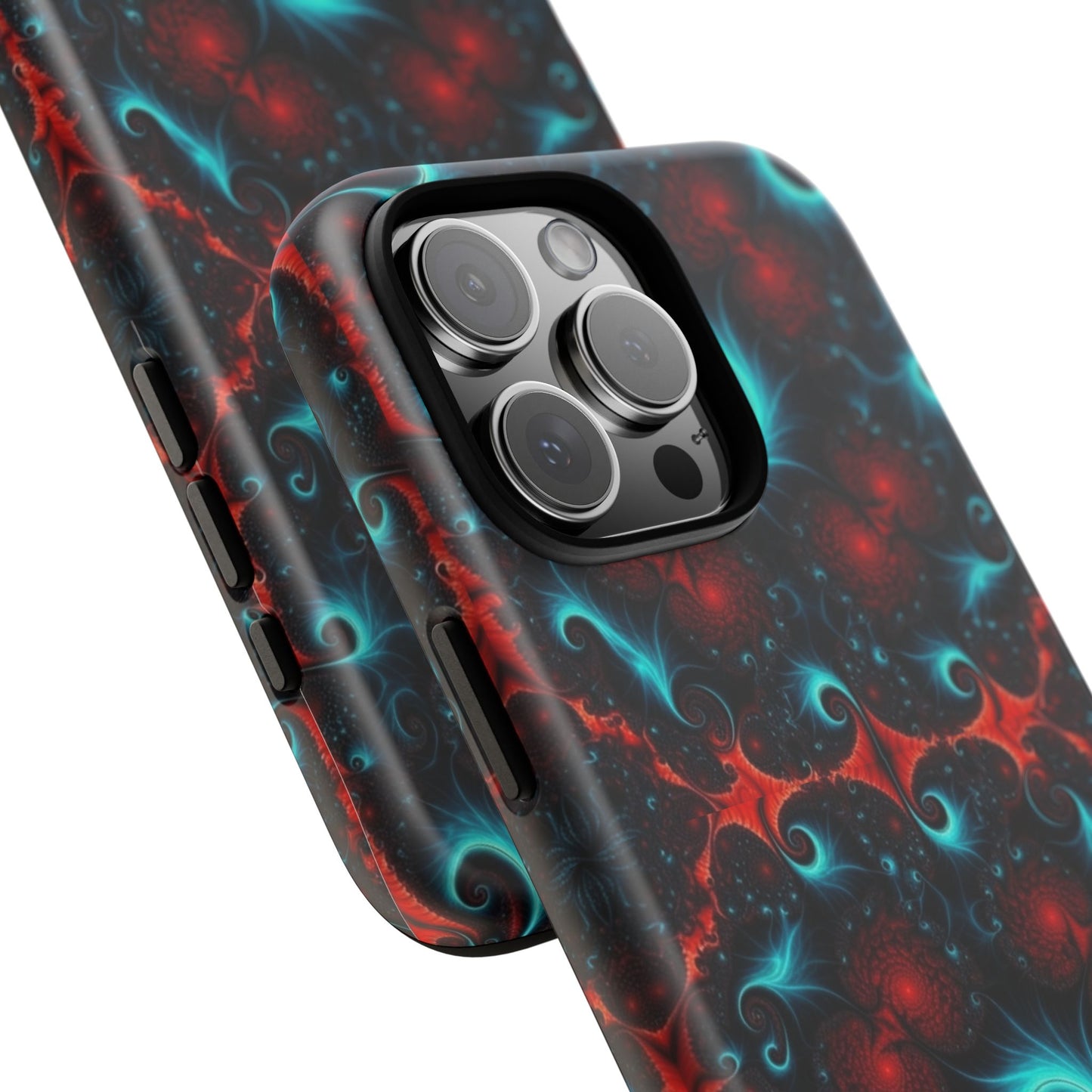 Phone Case matte — Neon Fractal Galaxy Protective Tough Case