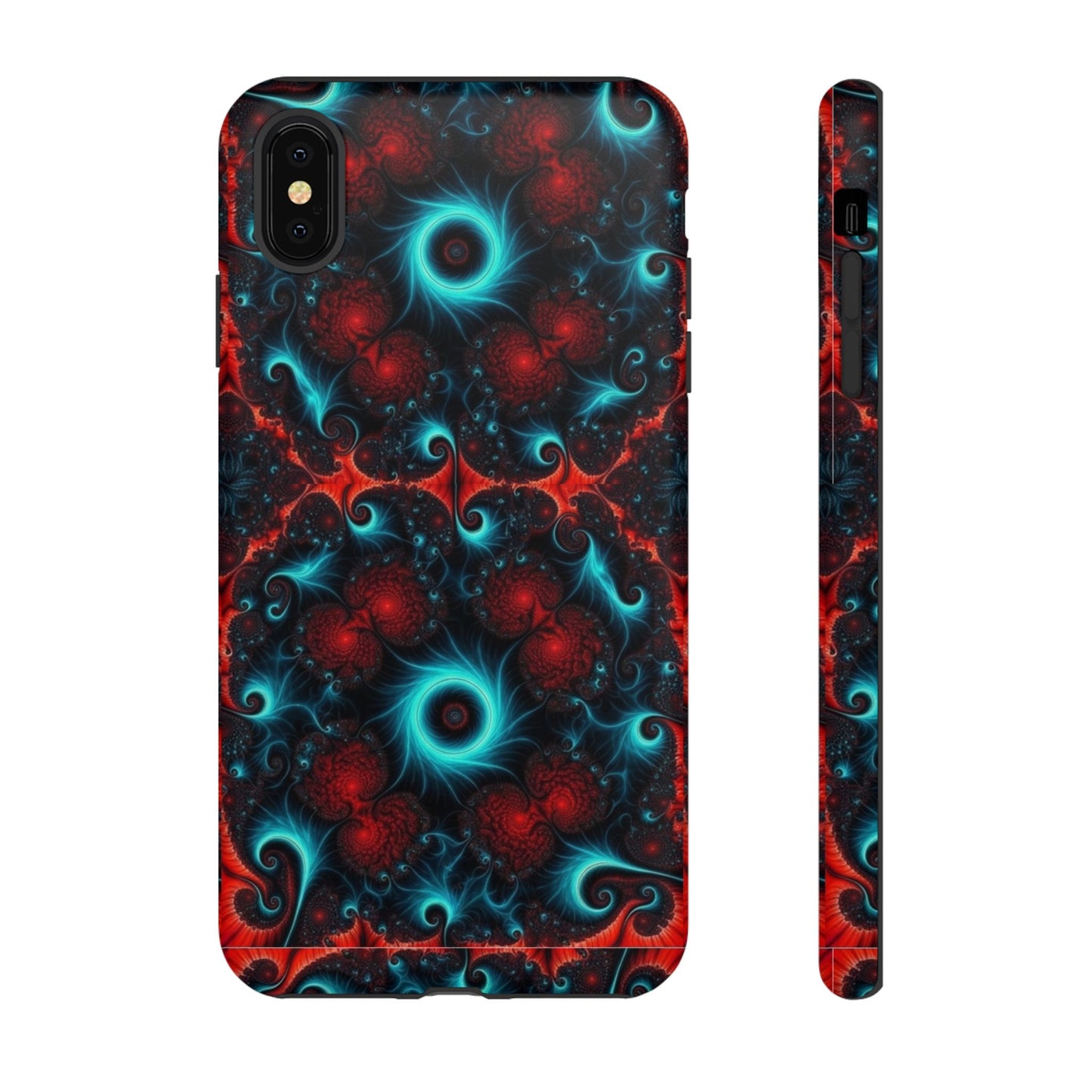 Phone Case matte — Neon Fractal Galaxy Protective Tough Case