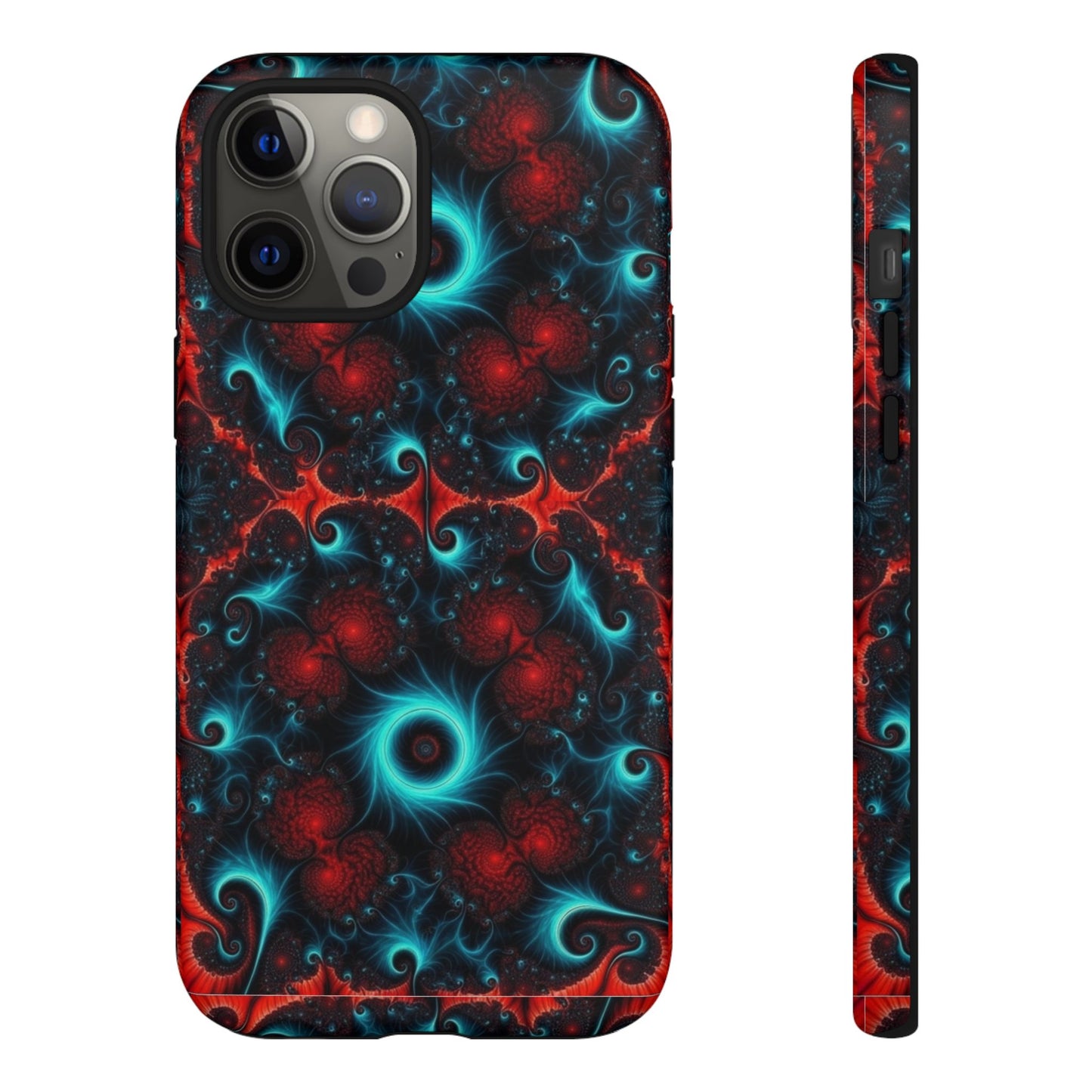 Phone Case matte — Neon Fractal Galaxy Protective Tough Case