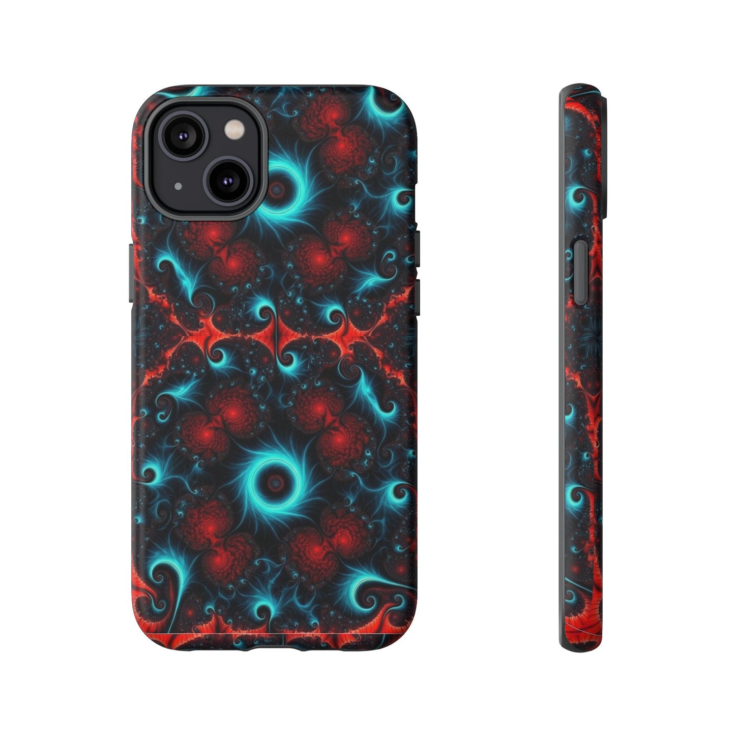 Phone Case matte — Neon Fractal Galaxy Protective Tough Case