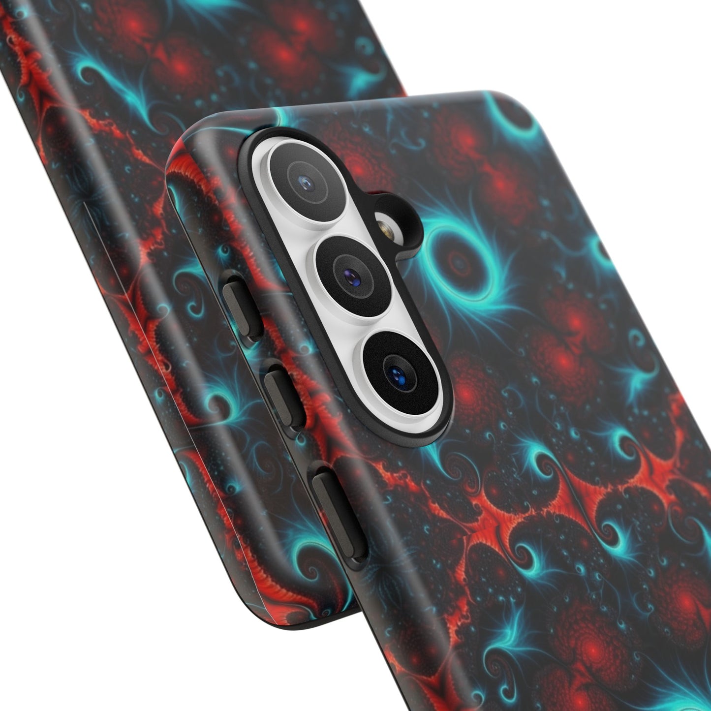 Phone Case matte — Neon Fractal Galaxy Protective Tough Case