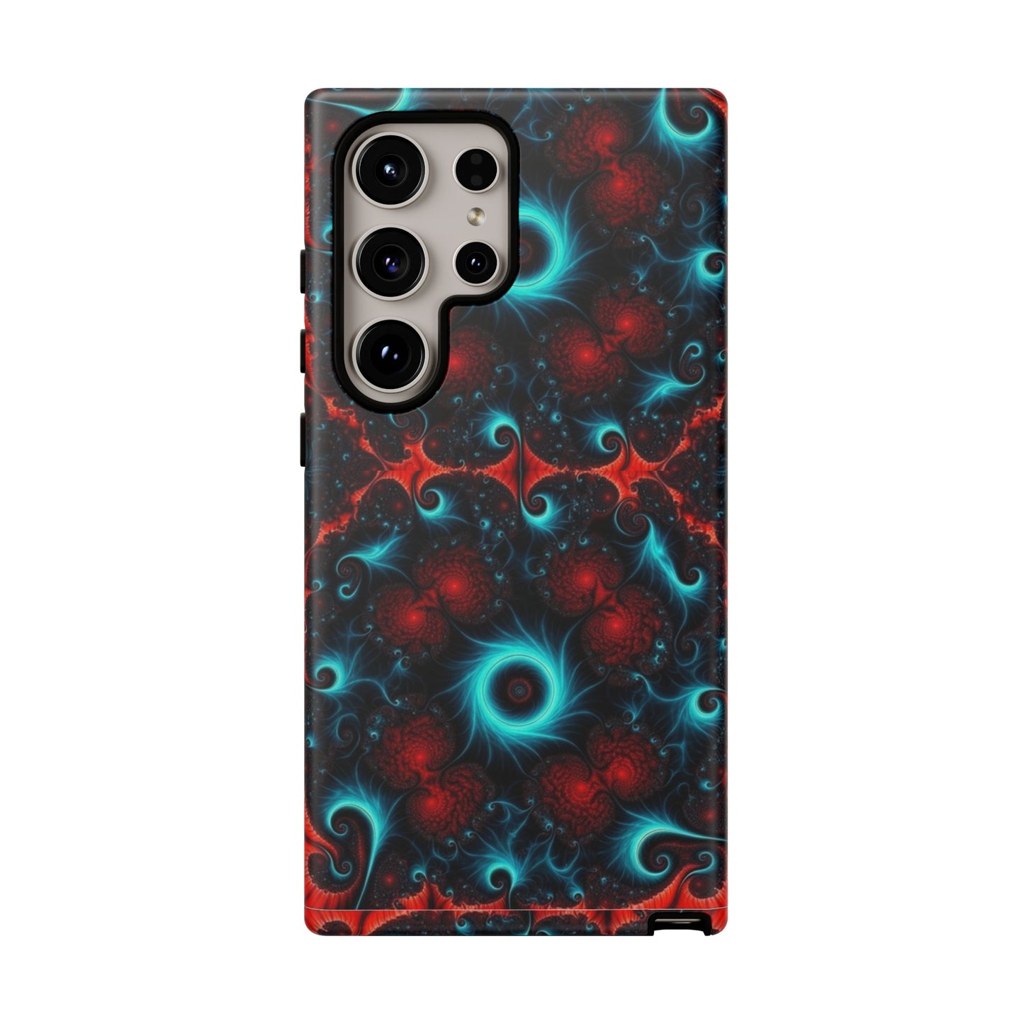 Phone Case matte — Neon Fractal Galaxy Protective Tough Case