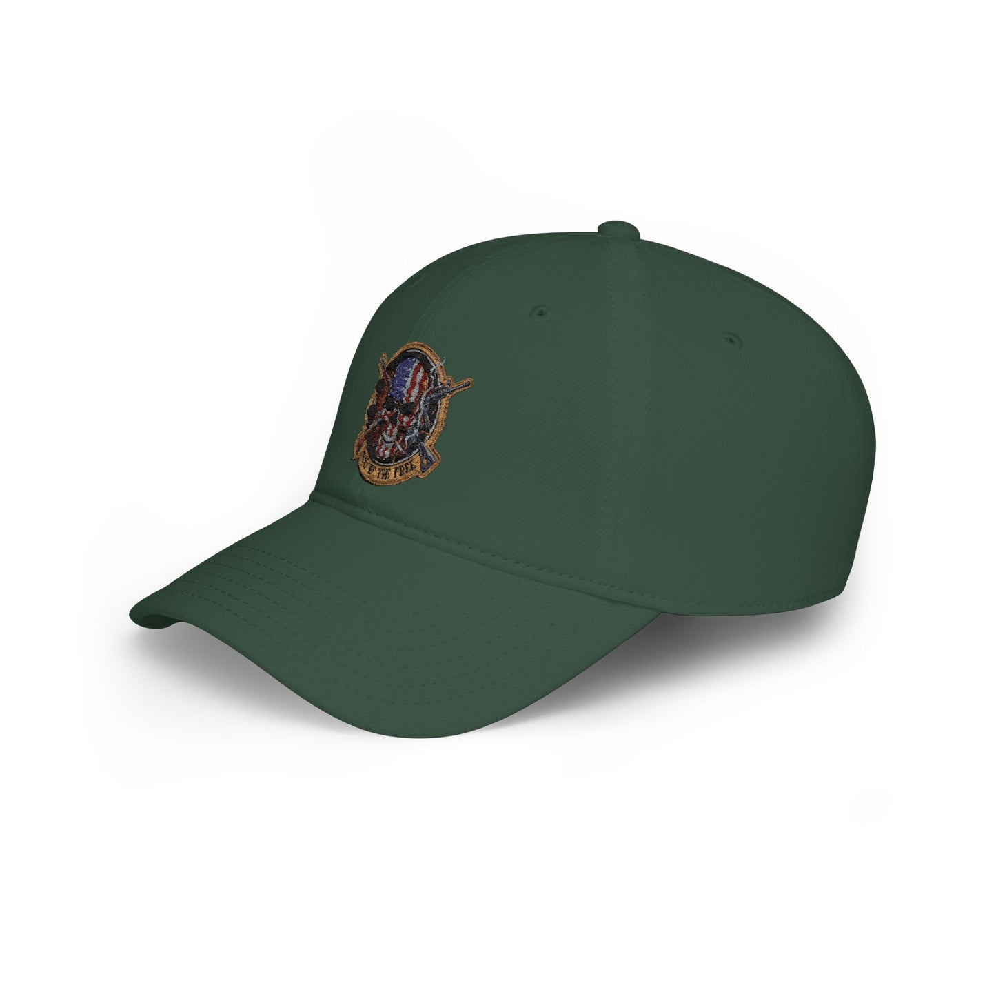 Land of the Free. American Flag Skull Patch Cap - Low Profile Baseball Hat