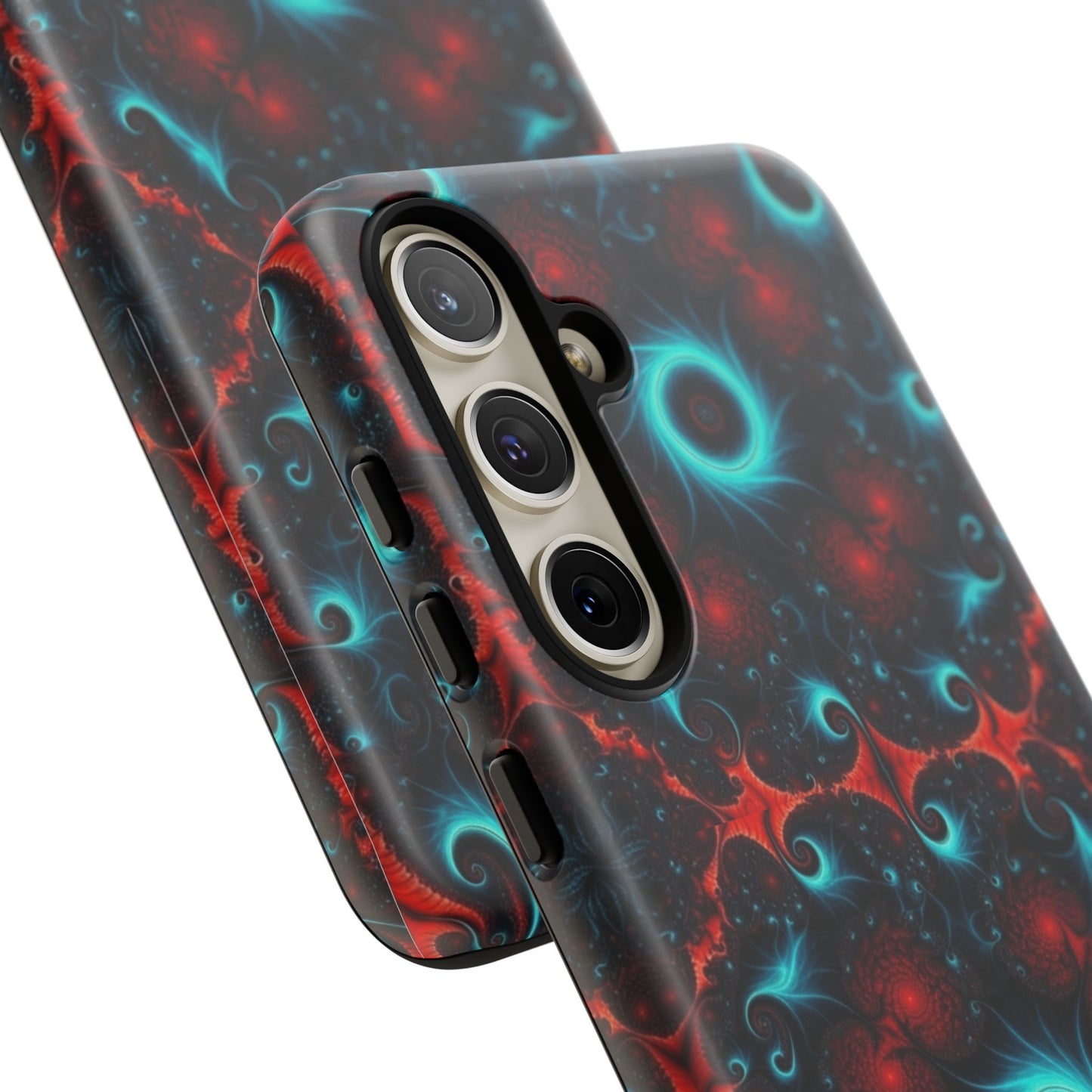 Phone Case matte — Neon Fractal Galaxy Protective Tough Case