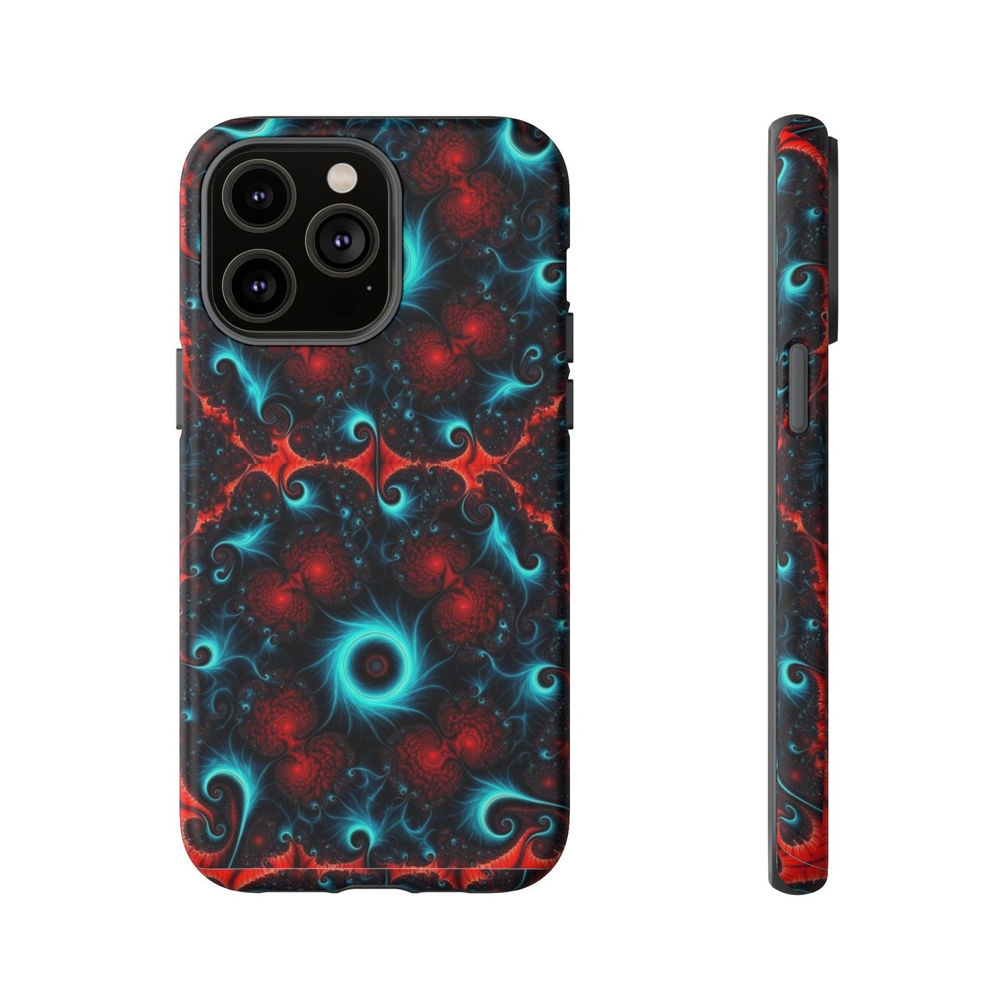 Phone Case matte — Neon Fractal Galaxy Protective Tough Case