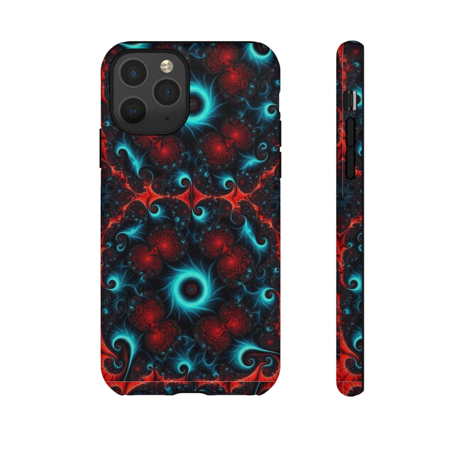 Phone Case matte — Neon Fractal Galaxy Protective Tough Case