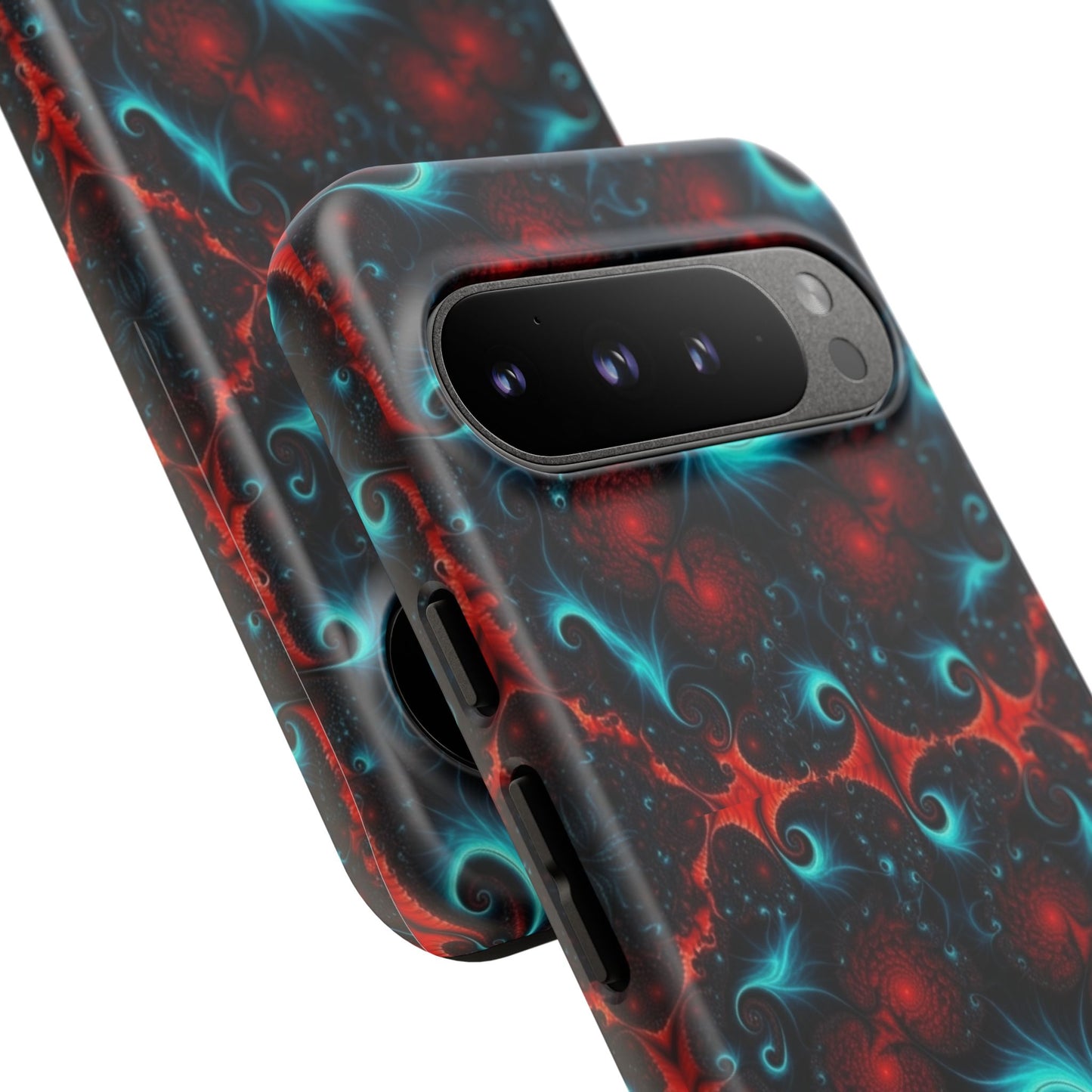 Phone Case matte — Neon Fractal Galaxy Protective Tough Case