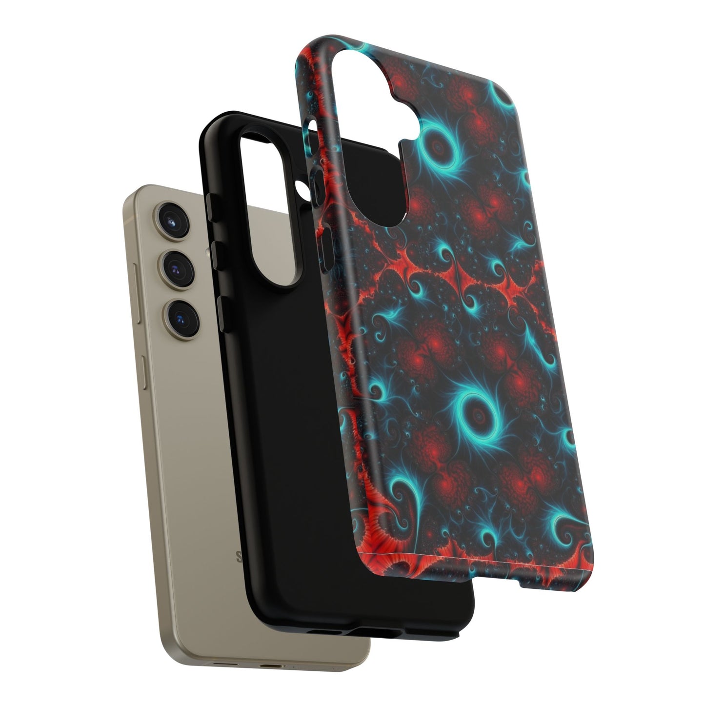 Phone Case matte — Neon Fractal Galaxy Protective Tough Case