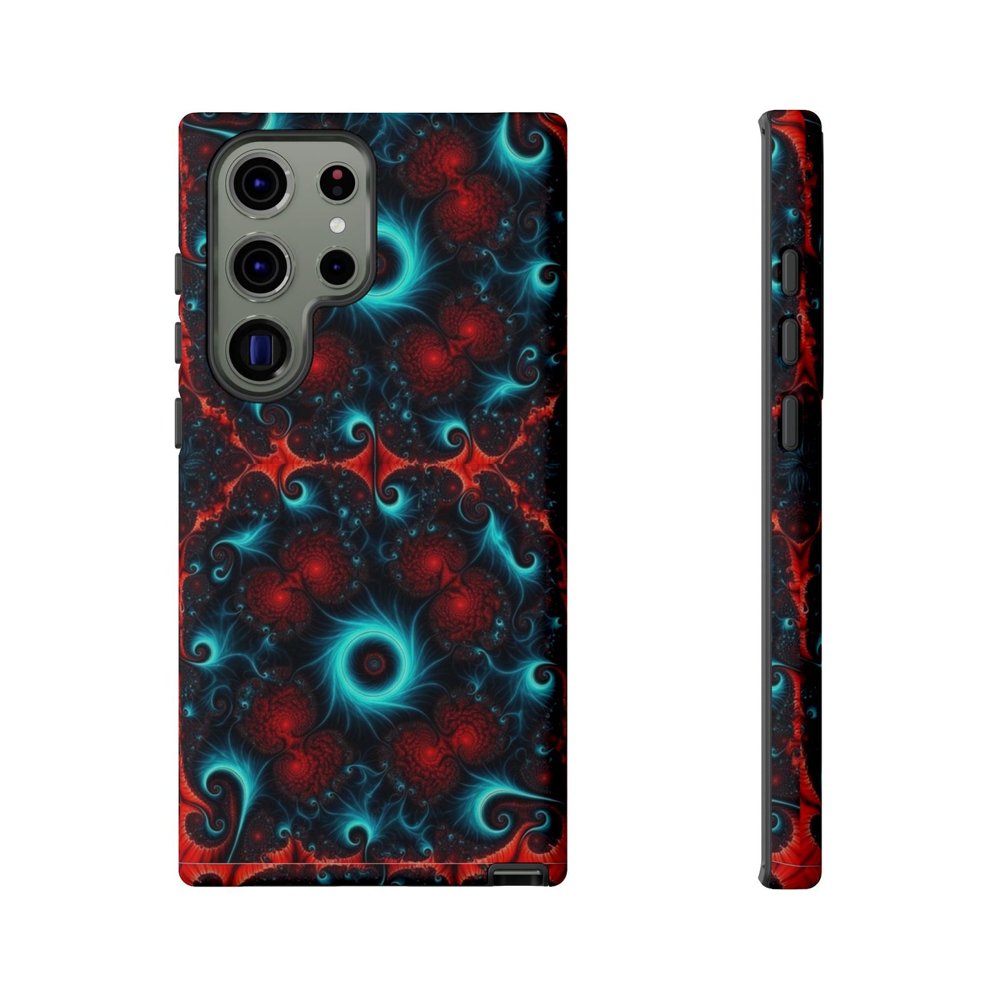 Phone Case matte — Neon Fractal Galaxy Protective Tough Case