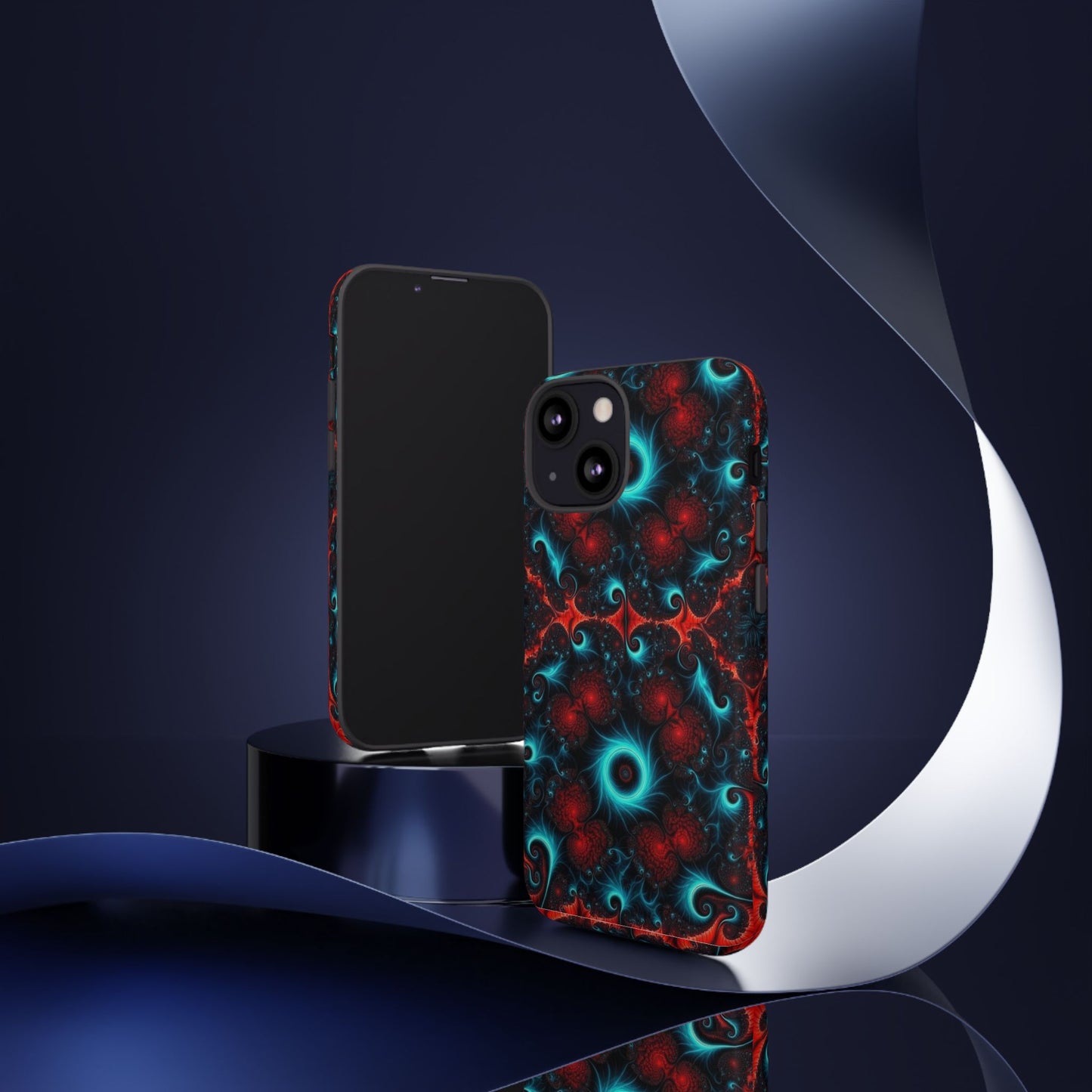Phone Case matte — Neon Fractal Galaxy Protective Tough Case