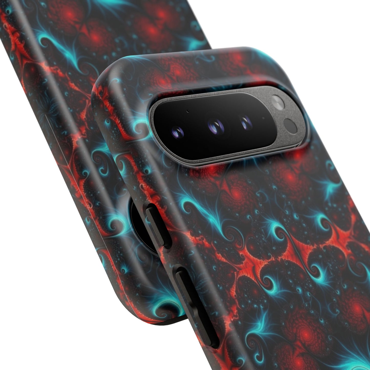 Phone Case matte — Neon Fractal Galaxy Protective Tough Case