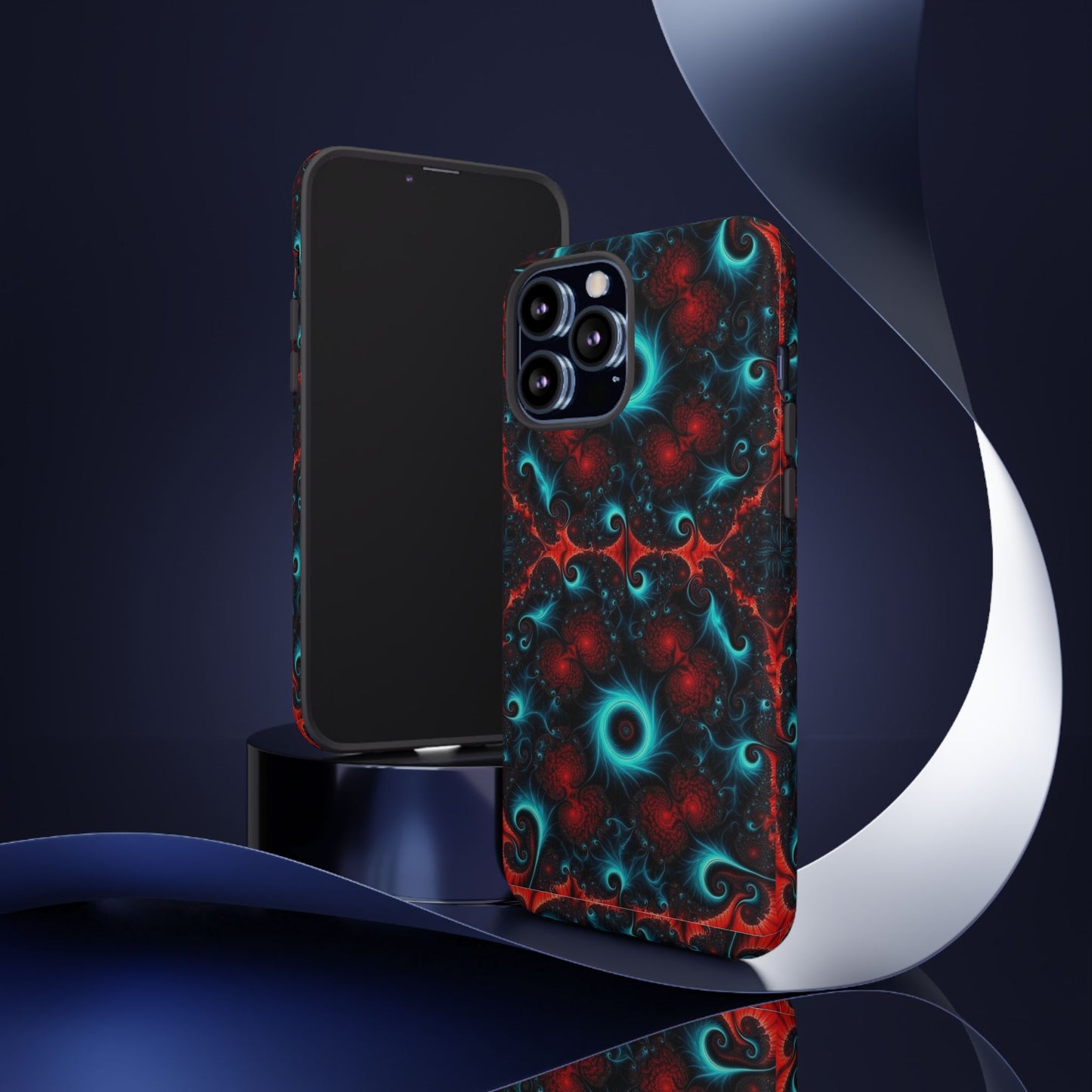 Phone Case matte — Neon Fractal Galaxy Protective Tough Case
