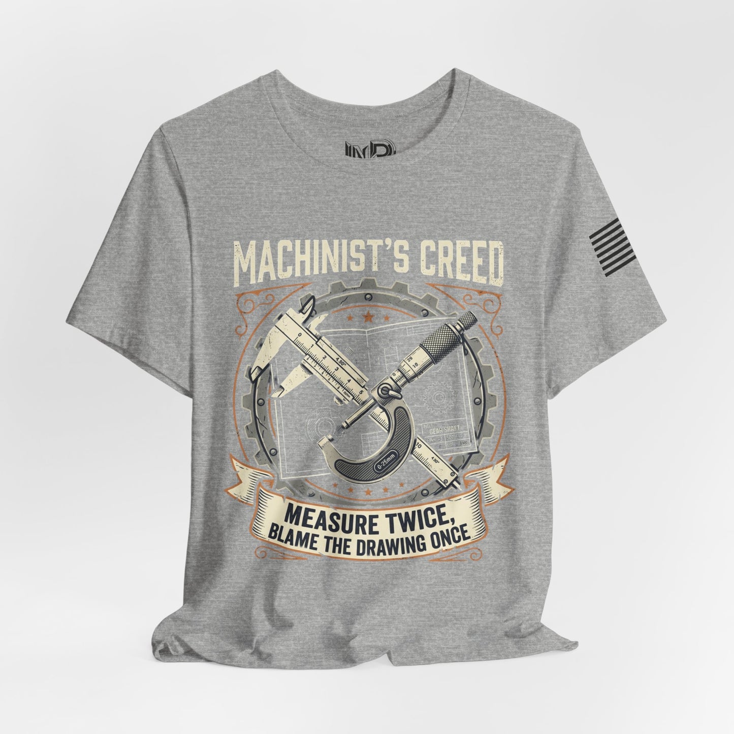 Machinist's Creed Tee — "Measure Twice, Blame the Drawing Once" Graphic T-Shirt