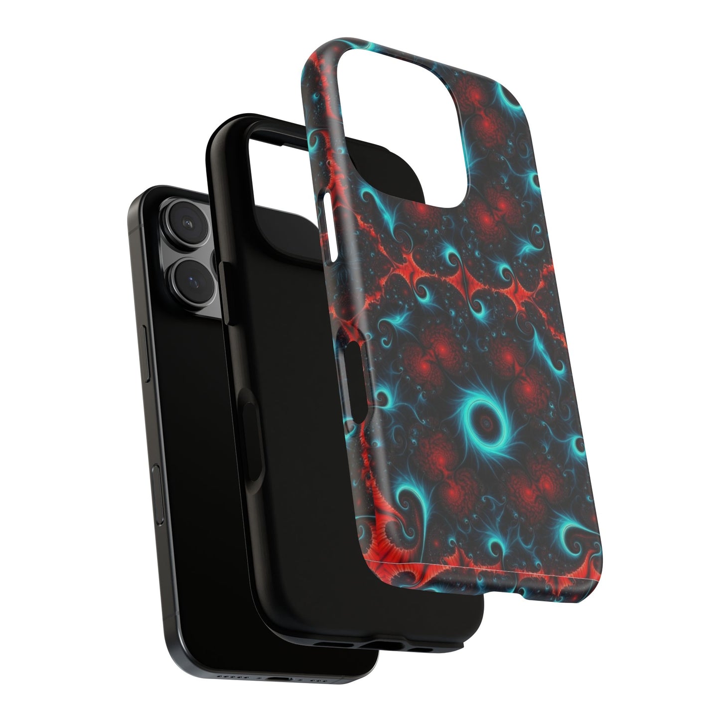Phone Case matte — Neon Fractal Galaxy Protective Tough Case