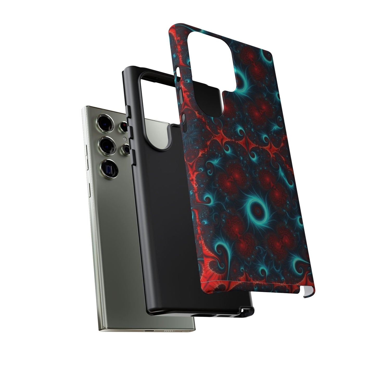 Phone Case matte — Neon Fractal Galaxy Protective Tough Case