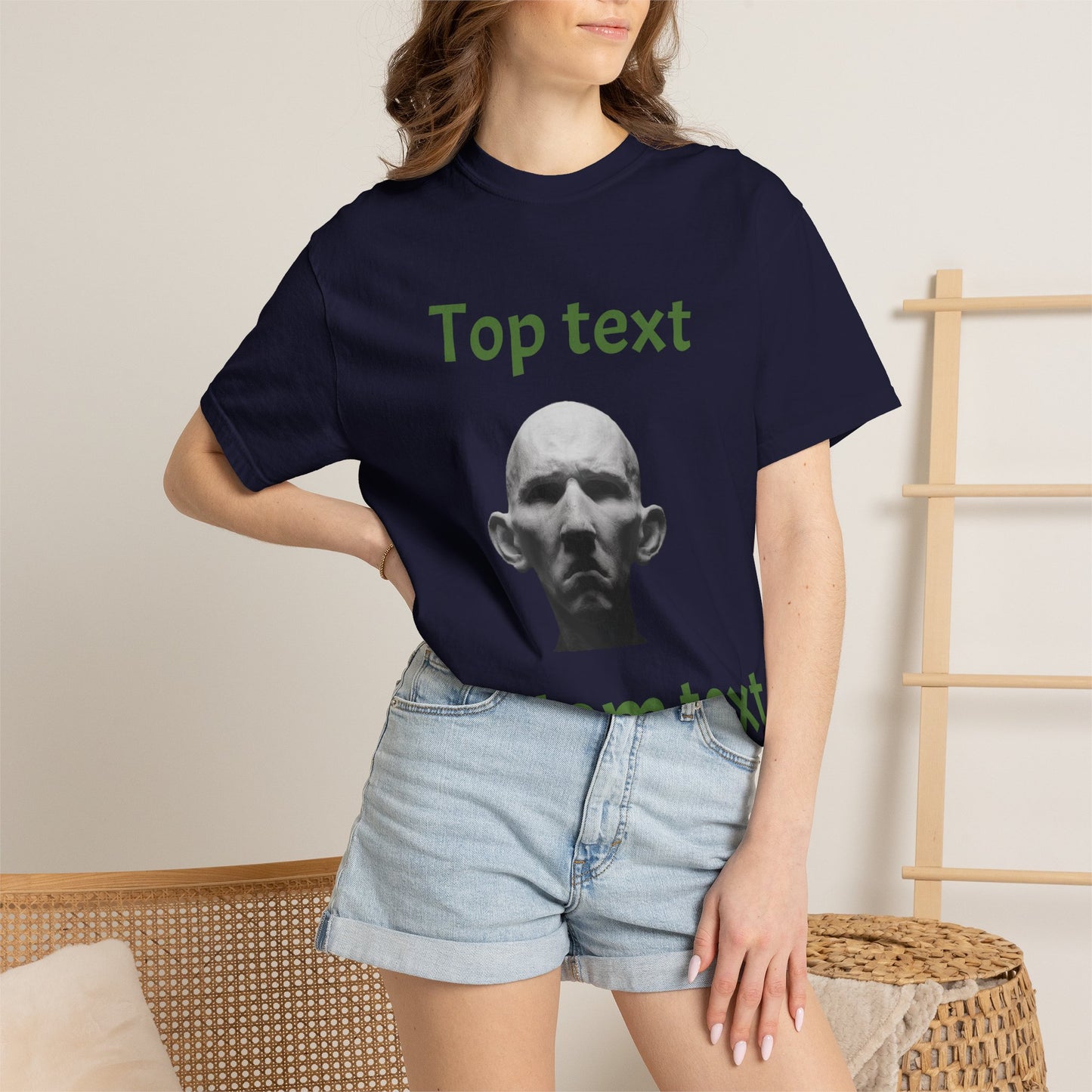 Meme Face T-Shirt — 'Top text / Bottom text' Graphic Tee