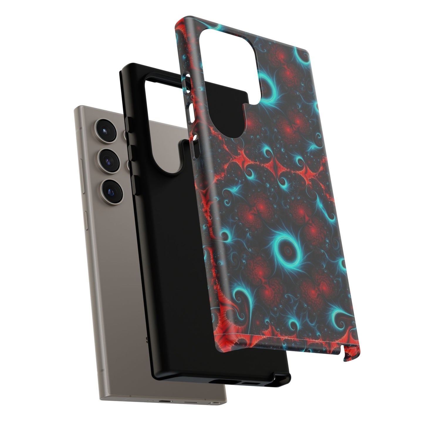 Phone Case matte — Neon Fractal Galaxy Protective Tough Case