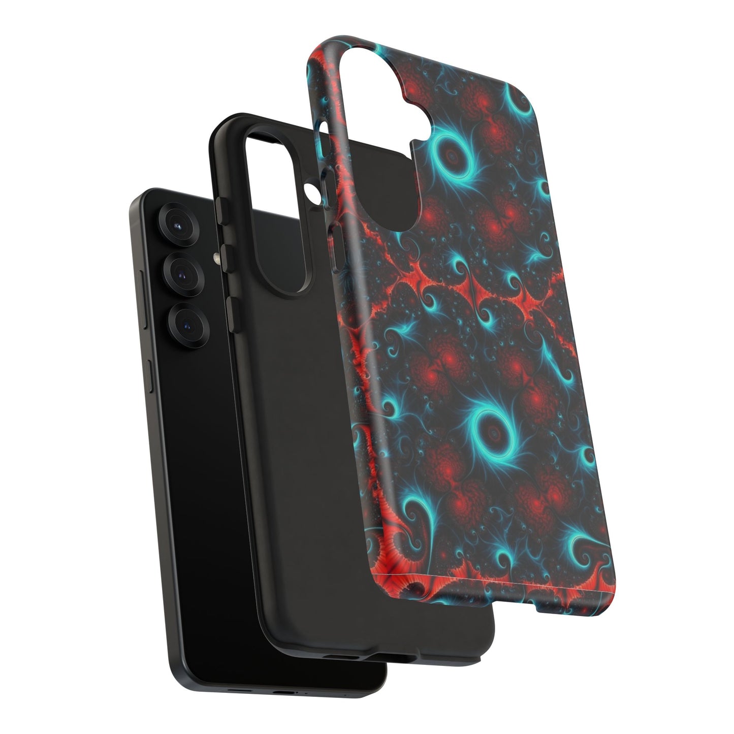 Phone Case matte — Neon Fractal Galaxy Protective Tough Case