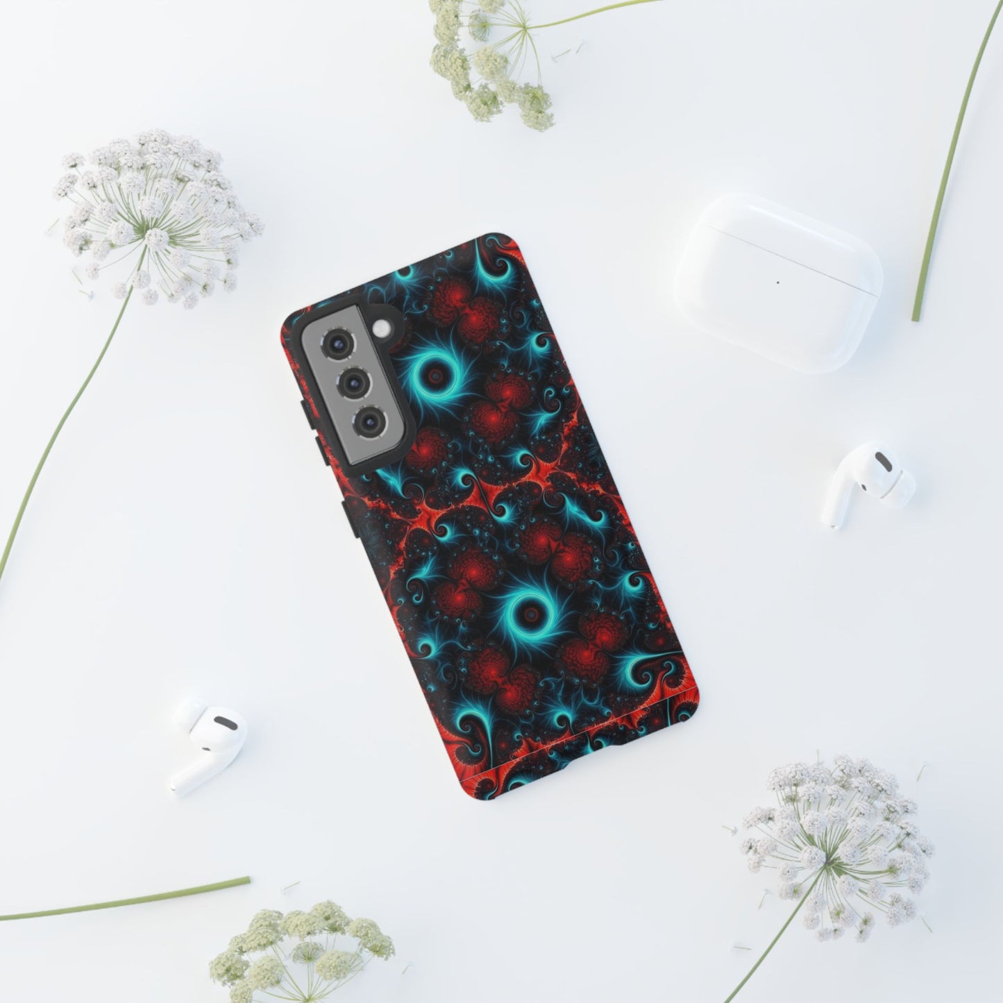 Phone Case matte — Neon Fractal Galaxy Protective Tough Case
