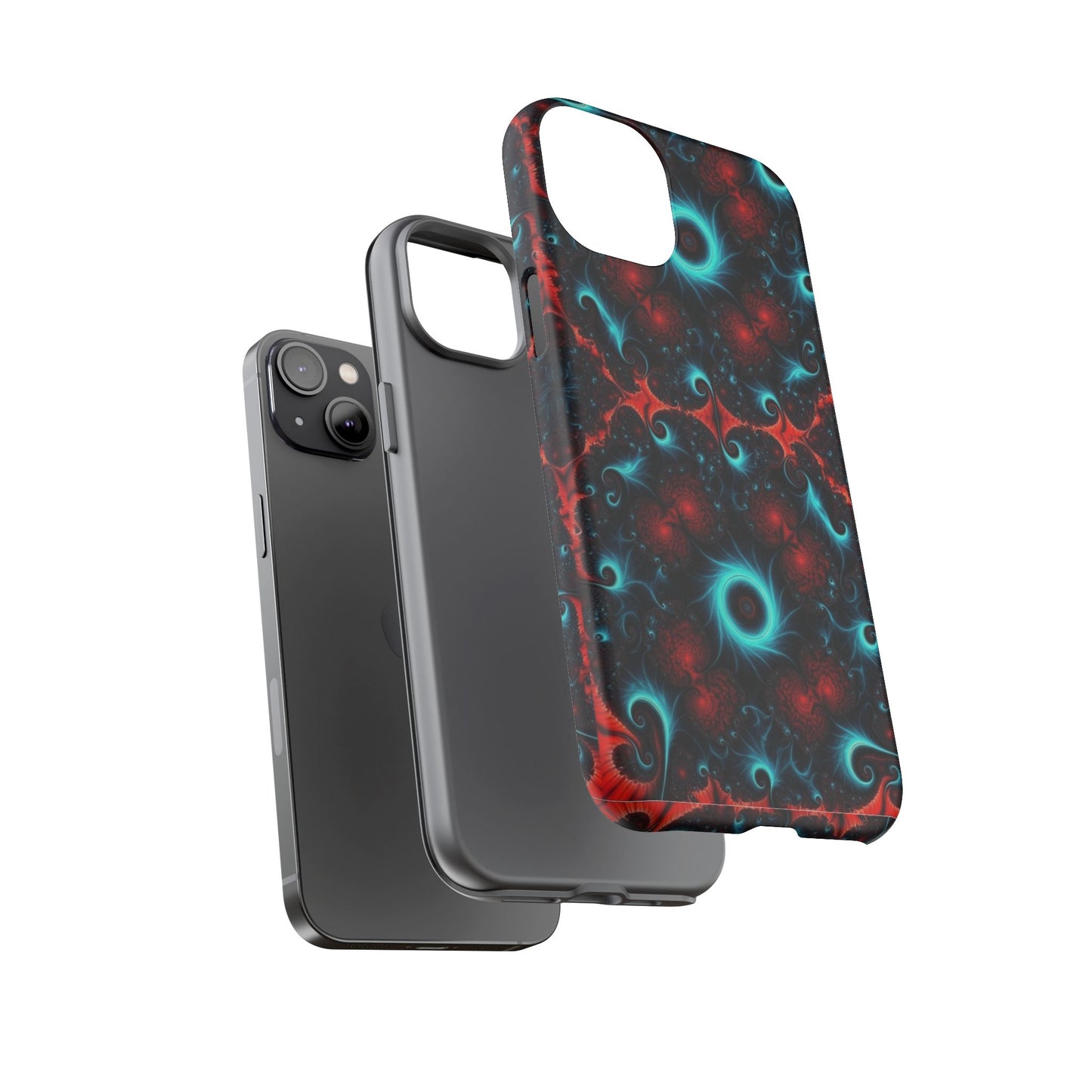 Phone Case matte — Neon Fractal Galaxy Protective Tough Case