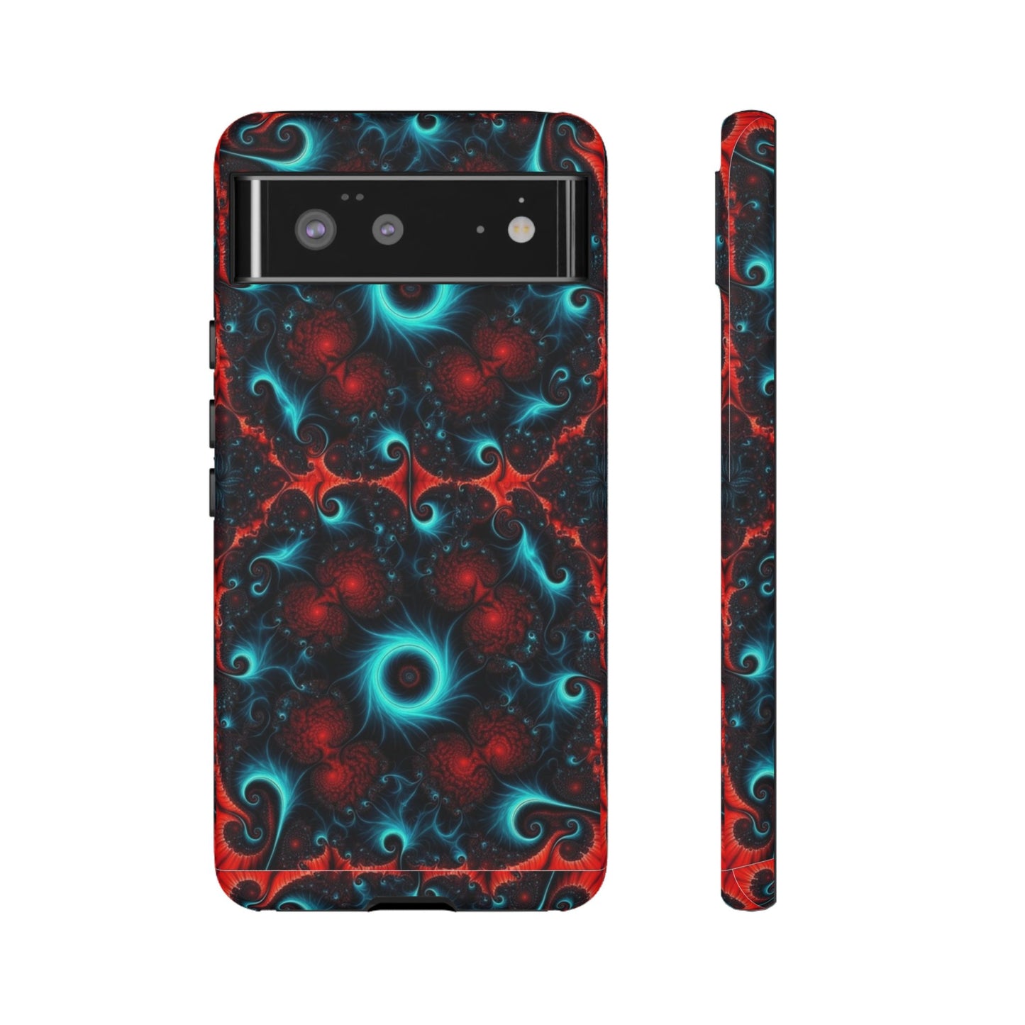 Phone Case matte — Neon Fractal Galaxy Protective Tough Case