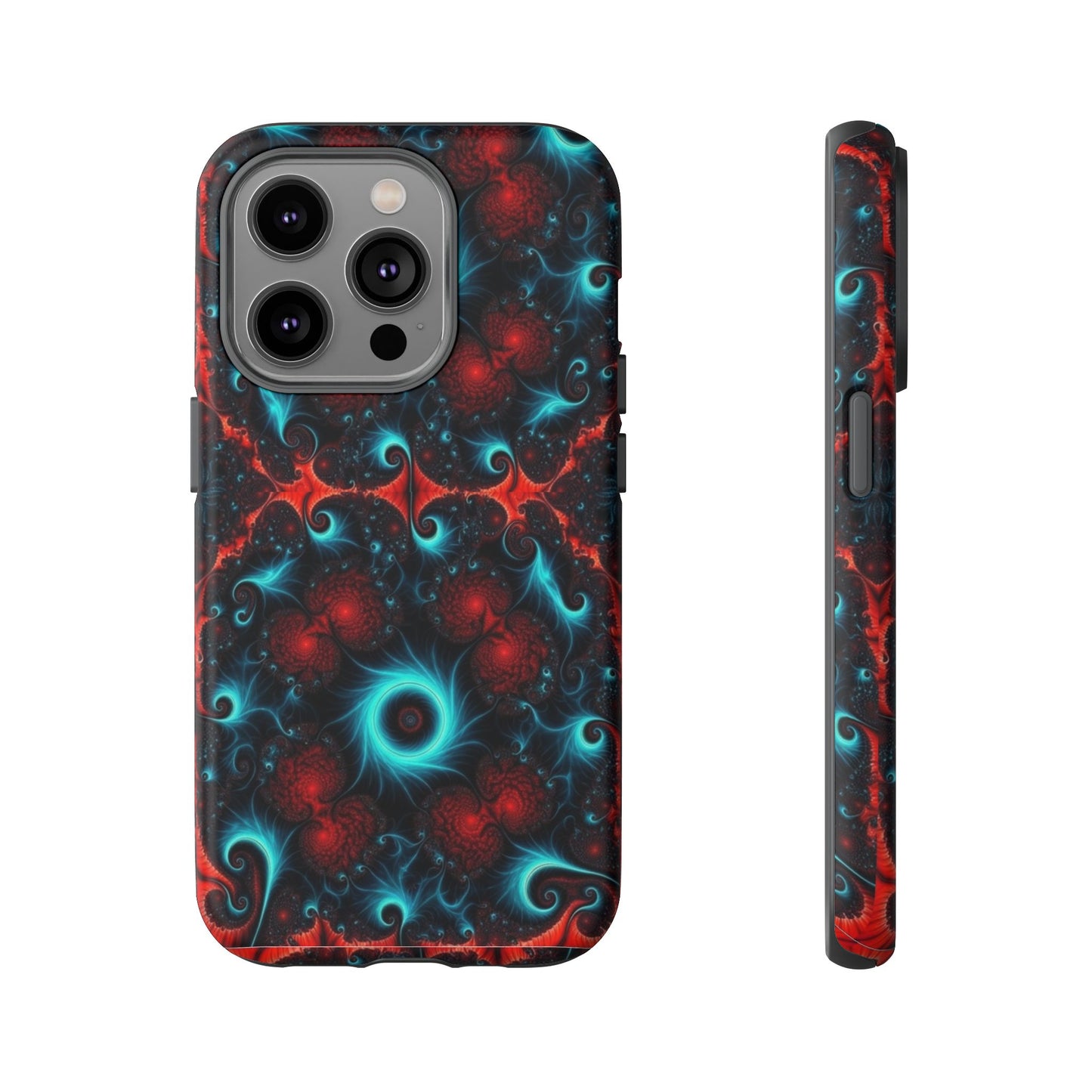 Phone Case matte — Neon Fractal Galaxy Protective Tough Case