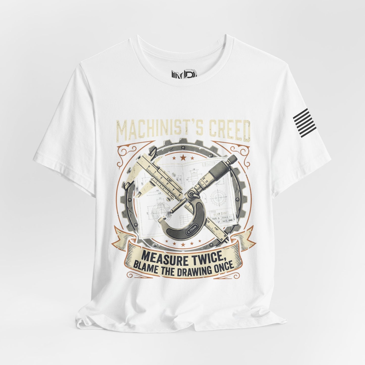 Machinist's Creed Tee — "Measure Twice, Blame the Drawing Once" Graphic T-Shirt