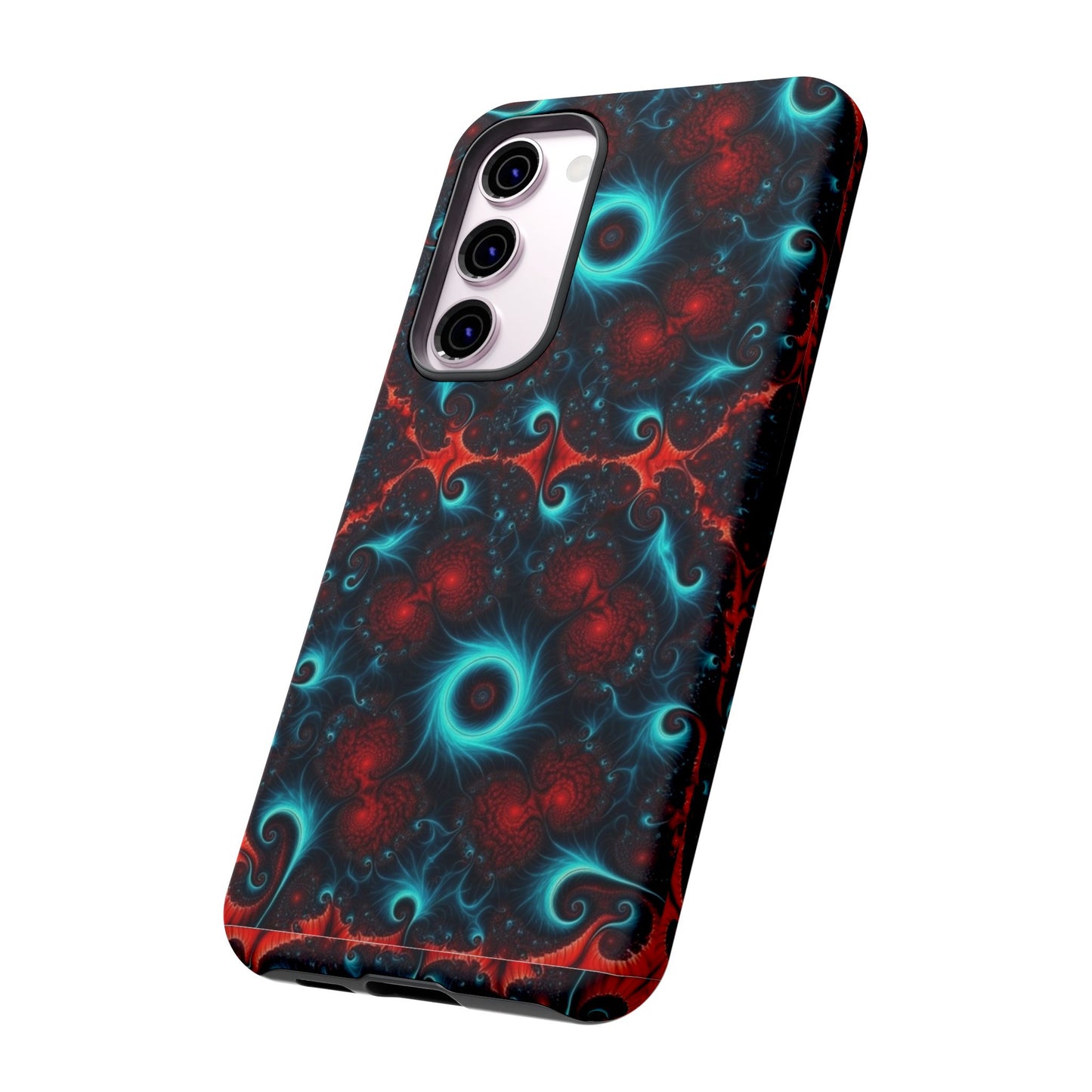 Phone Case matte — Neon Fractal Galaxy Protective Tough Case