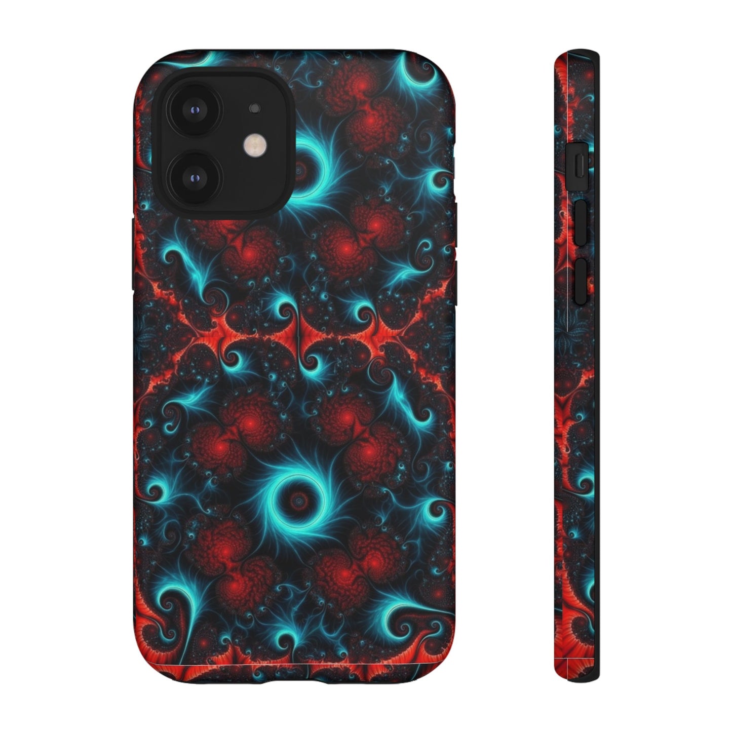 Phone Case matte — Neon Fractal Galaxy Protective Tough Case