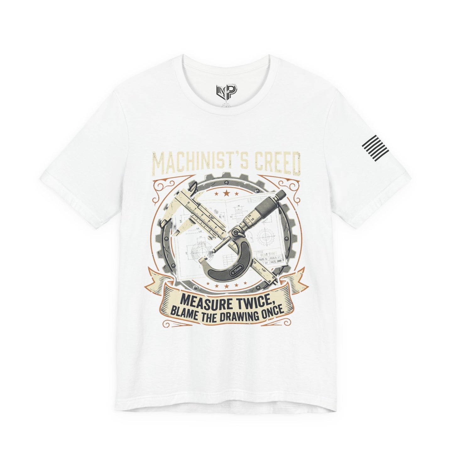 Machinist's Creed Tee — "Measure Twice, Blame the Drawing Once" Graphic T-Shirt