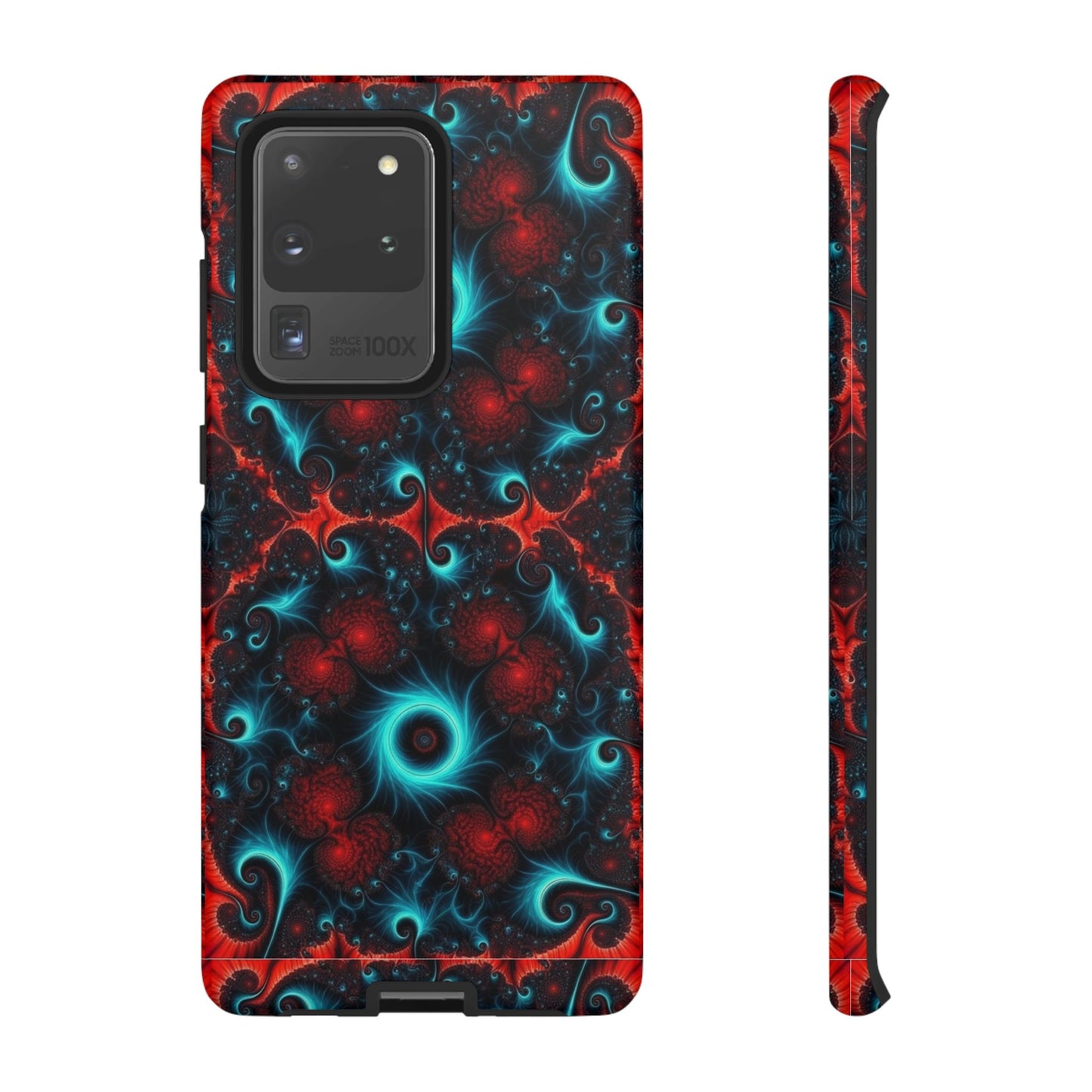 Phone Case matte — Neon Fractal Galaxy Protective Tough Case