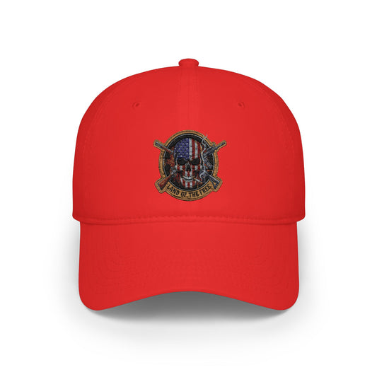 Land of the Free. American Flag Skull Patch Cap - Low Profile Baseball Hat