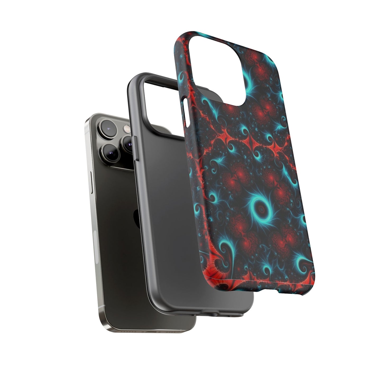Phone Case matte — Neon Fractal Galaxy Protective Tough Case
