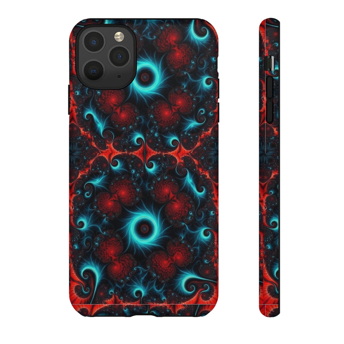 Phone Case matte — Neon Fractal Galaxy Protective Tough Case