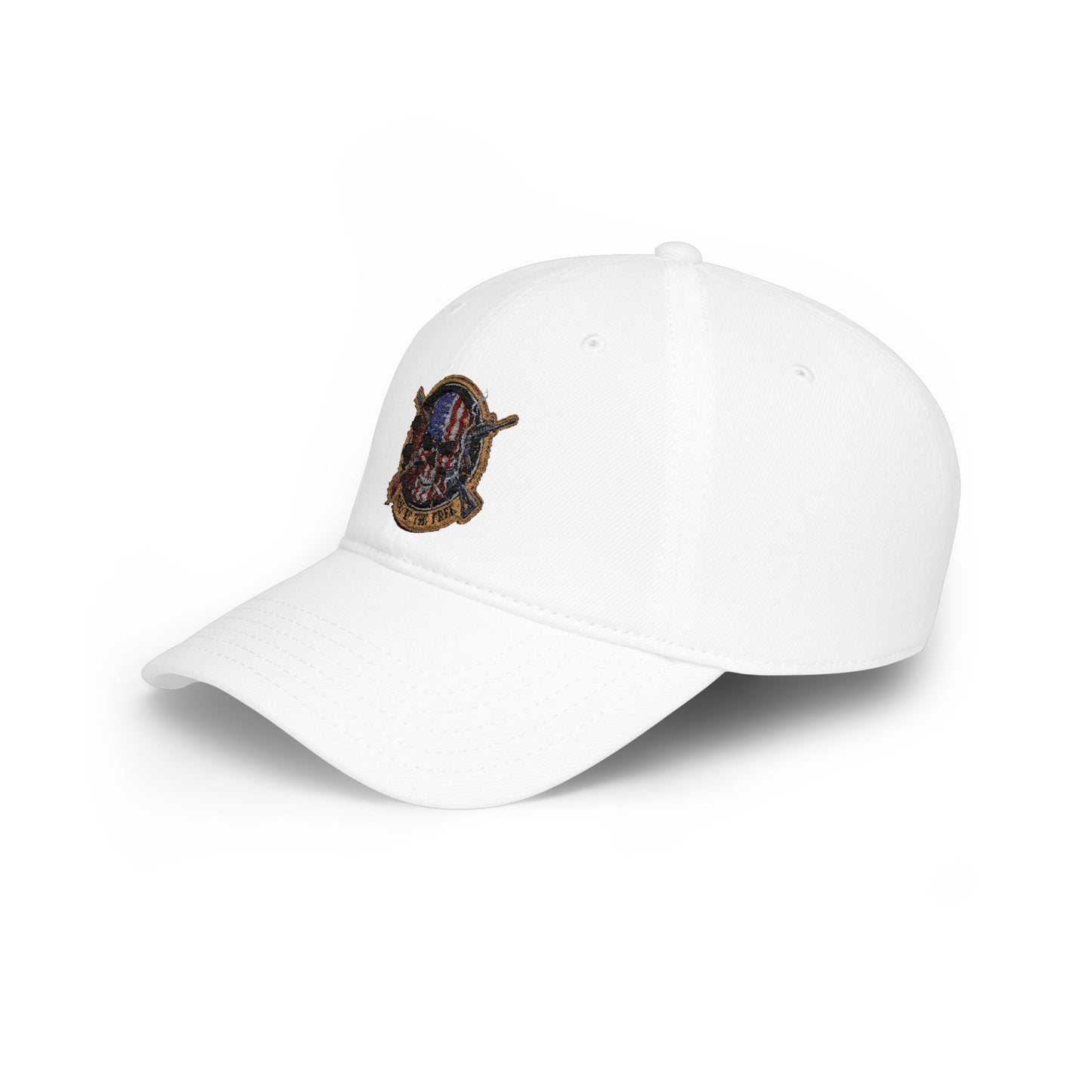Land of the Free. American Flag Skull Patch Cap - Low Profile Baseball Hat