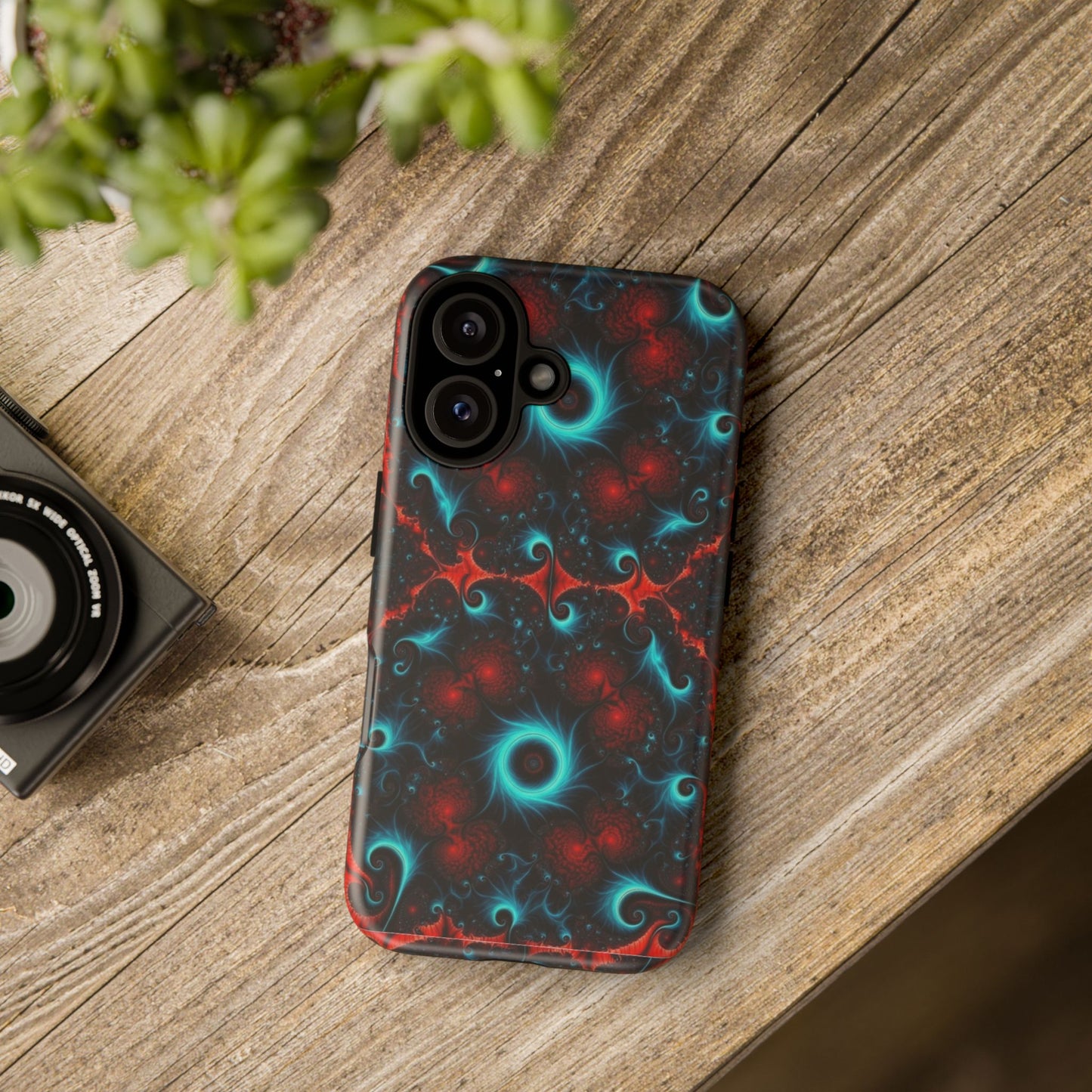 Phone Case matte — Neon Fractal Galaxy Protective Tough Case