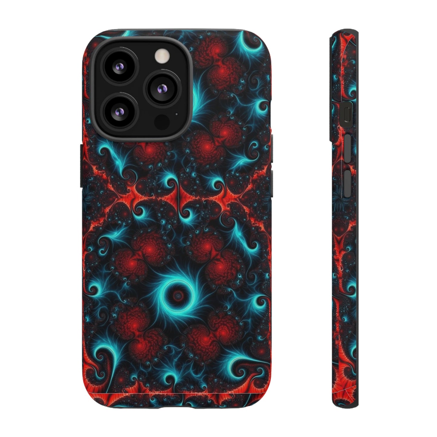 Phone Case matte — Neon Fractal Galaxy Protective Tough Case