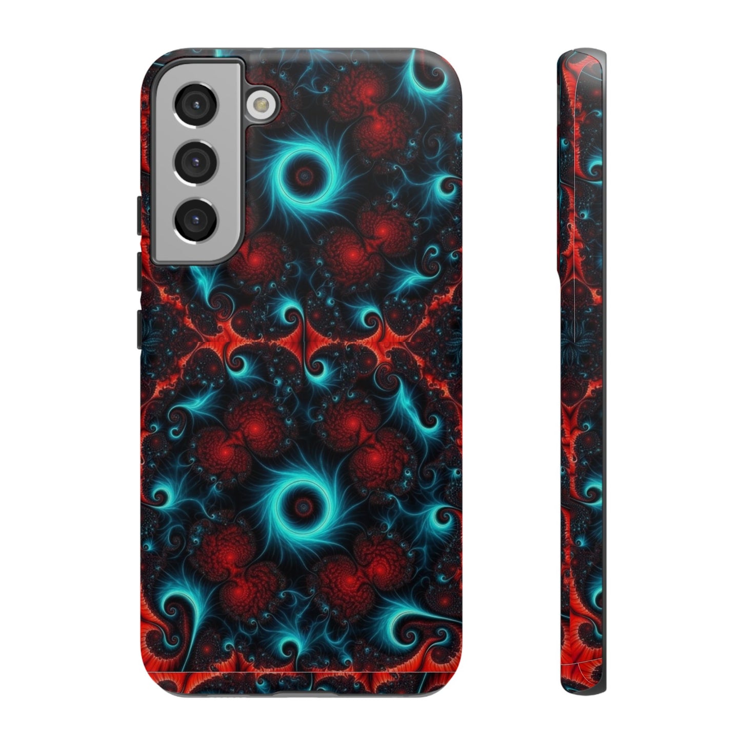 Phone Case matte — Neon Fractal Galaxy Protective Tough Case