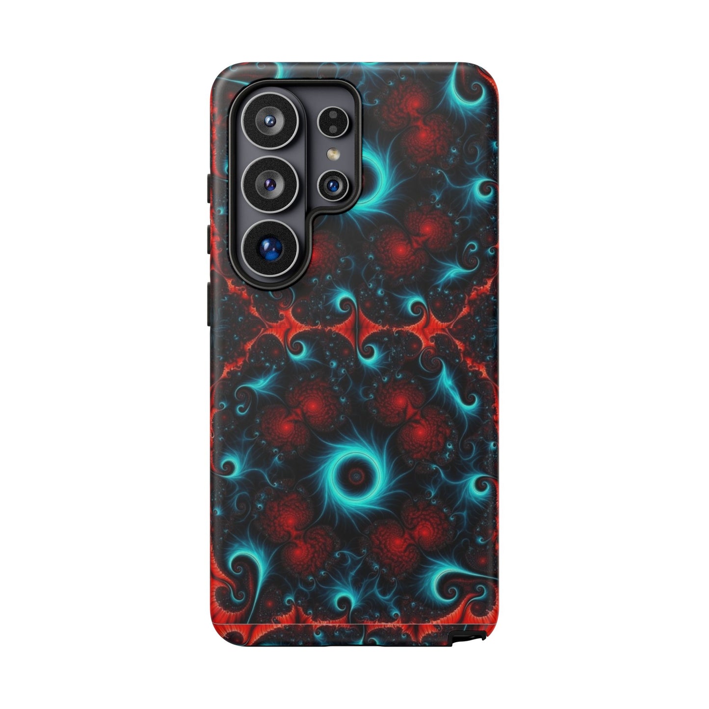 Phone Case matte — Neon Fractal Galaxy Protective Tough Case