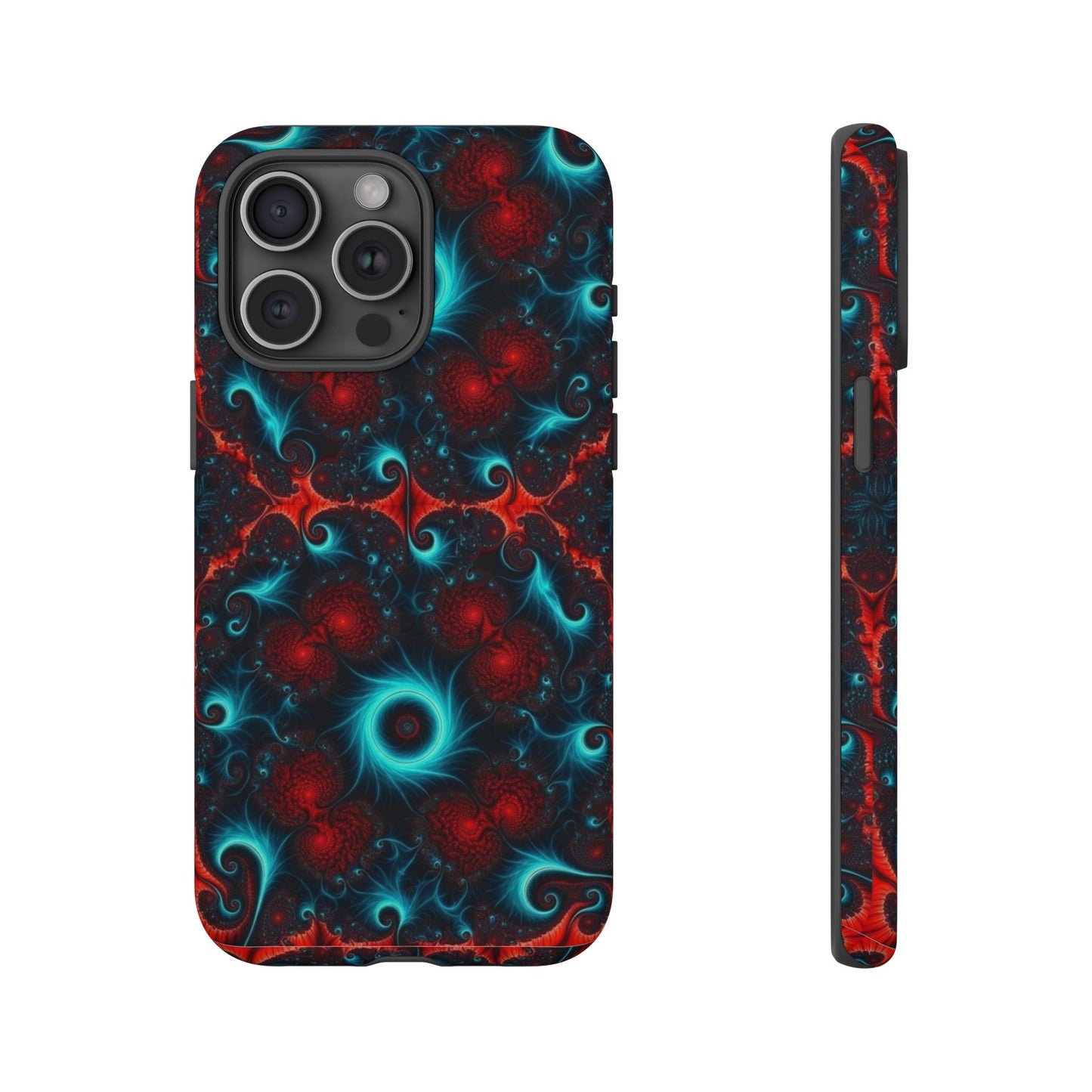 Phone Case matte — Neon Fractal Galaxy Protective Tough Case